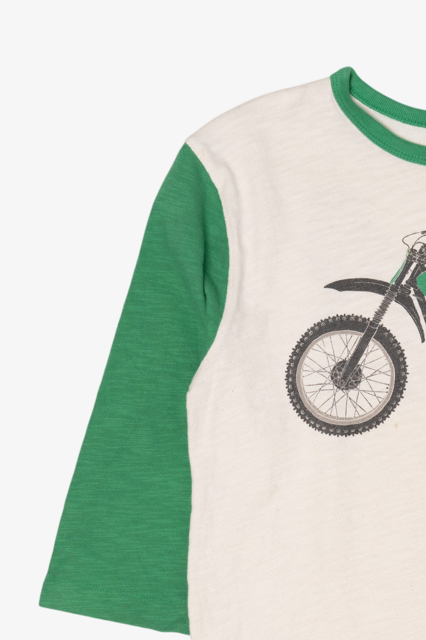Vintage Green Gap Kids Motorcycle #74 Single Stitch T-Shirt (1990s)
