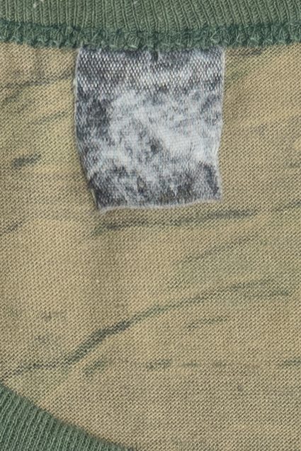 Vintage Tiger Stripe Camo Ringer Neck Single Stitch T-Shirt (1990s)