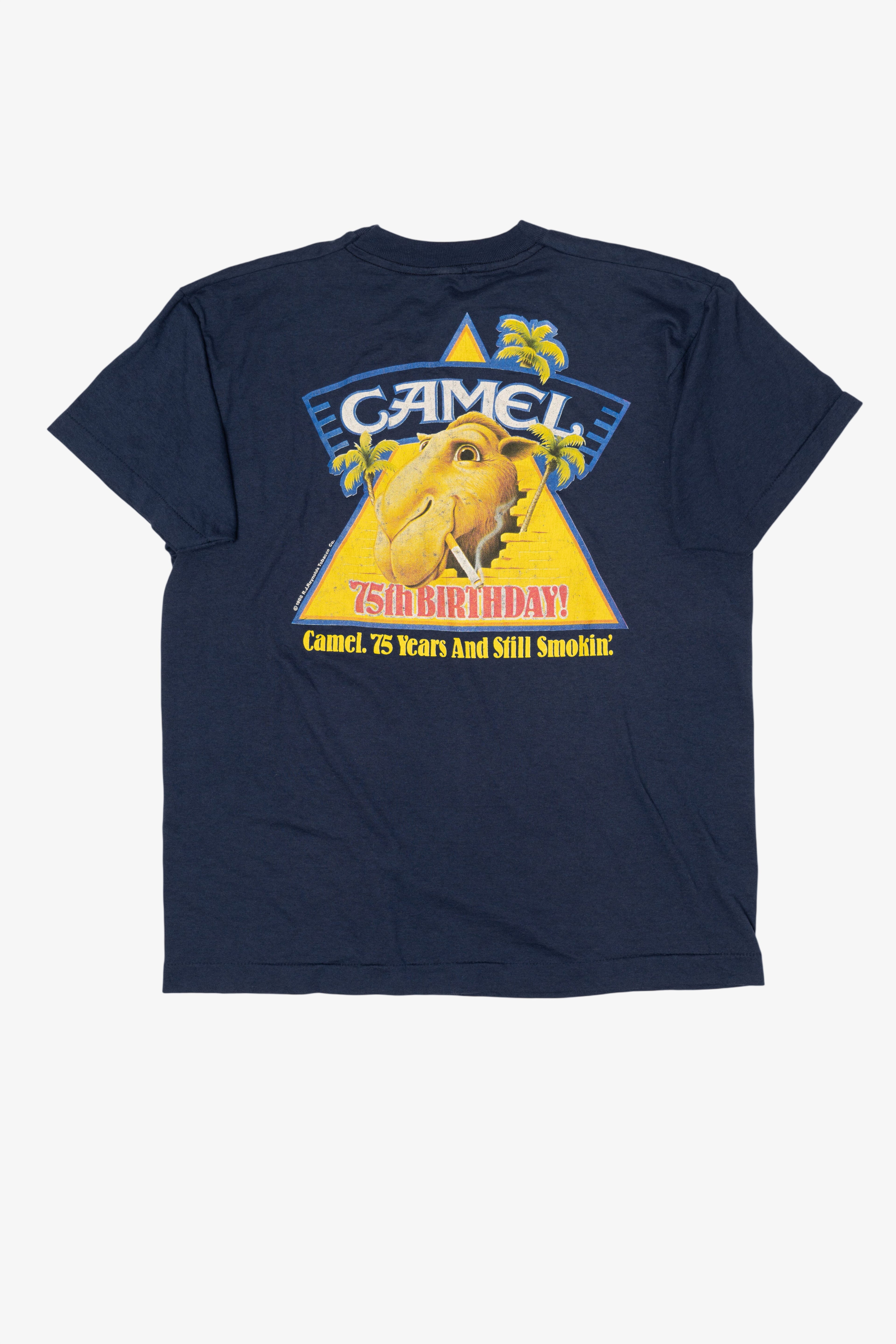 Vintage Navy Blue Camel 75th Anniversary T-Shirt (1980s)