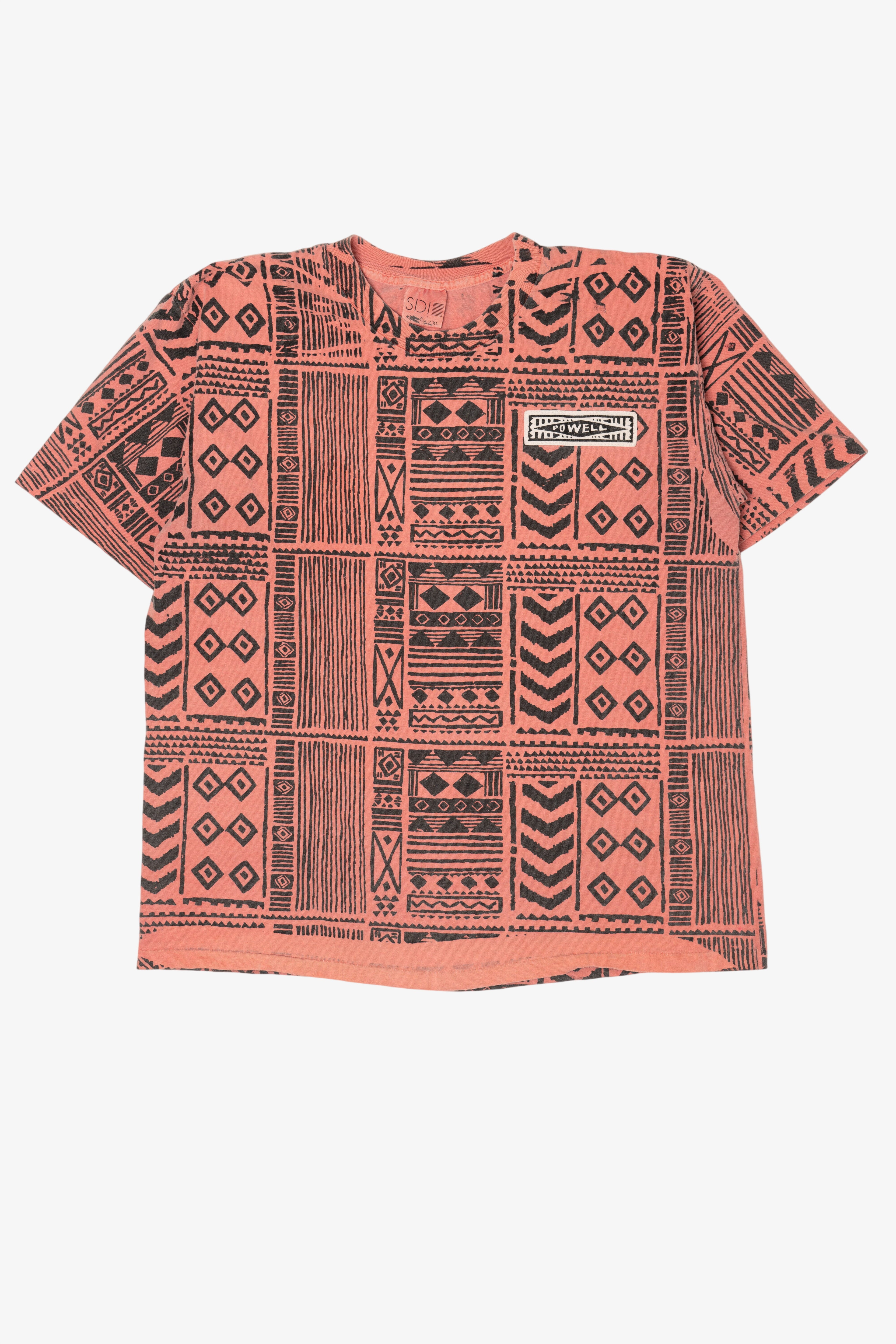 Vintage Salmon All Over Print Pattern T-Shirt (1990s)