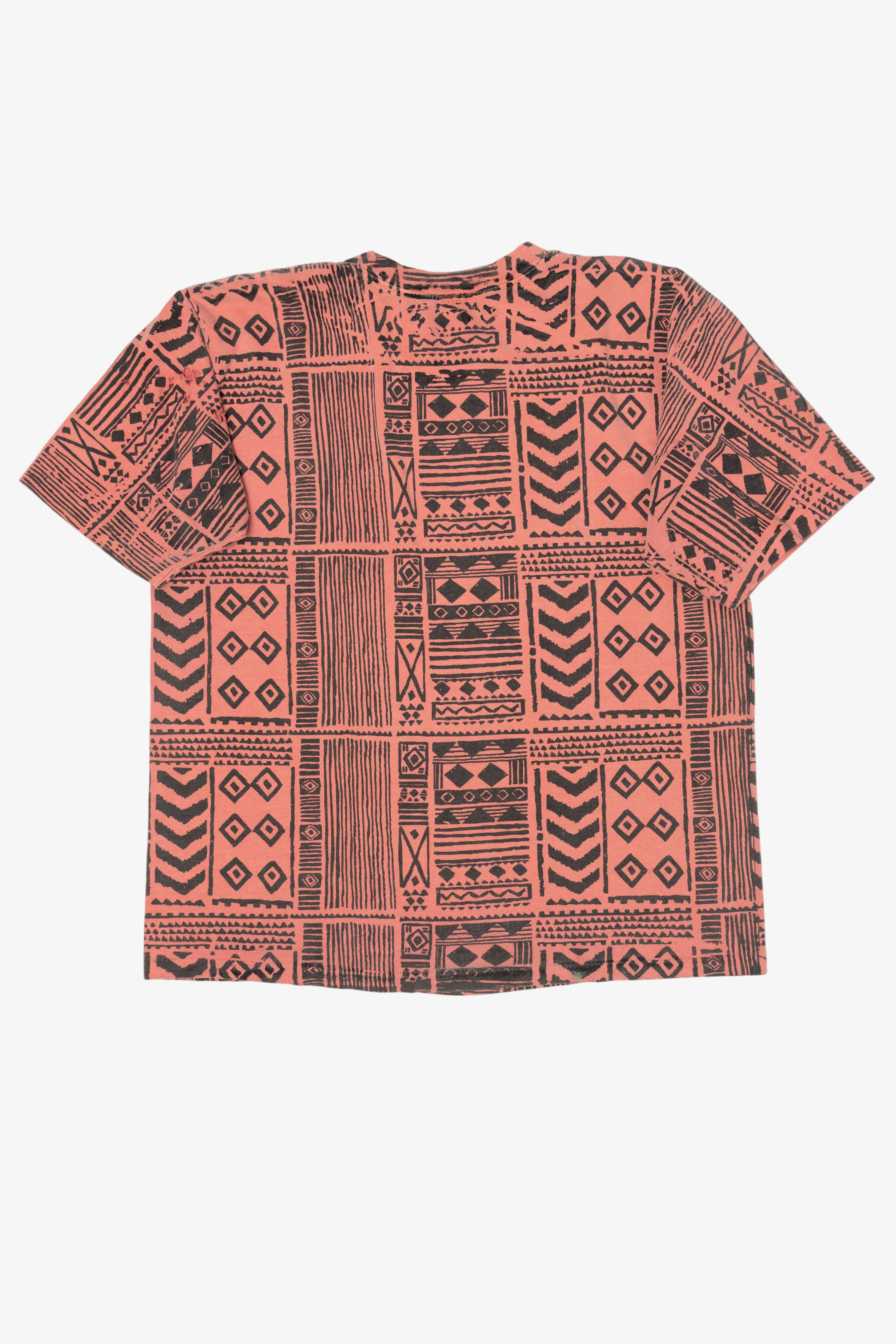 Vintage Salmon All Over Print Pattern T-Shirt (1990s)