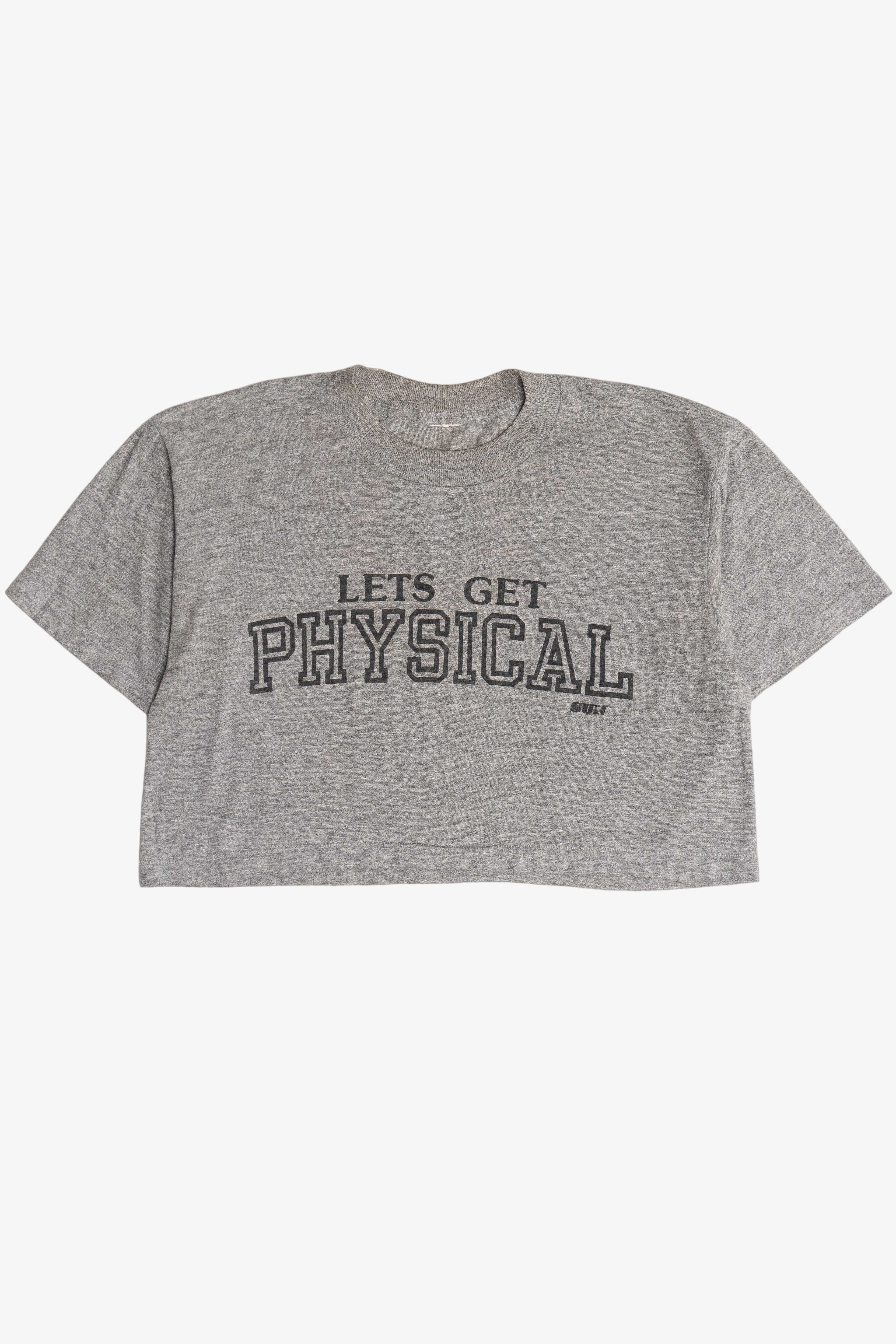 Vintage "Let's Get Physical" Crop Top T-Shirt (1990s)