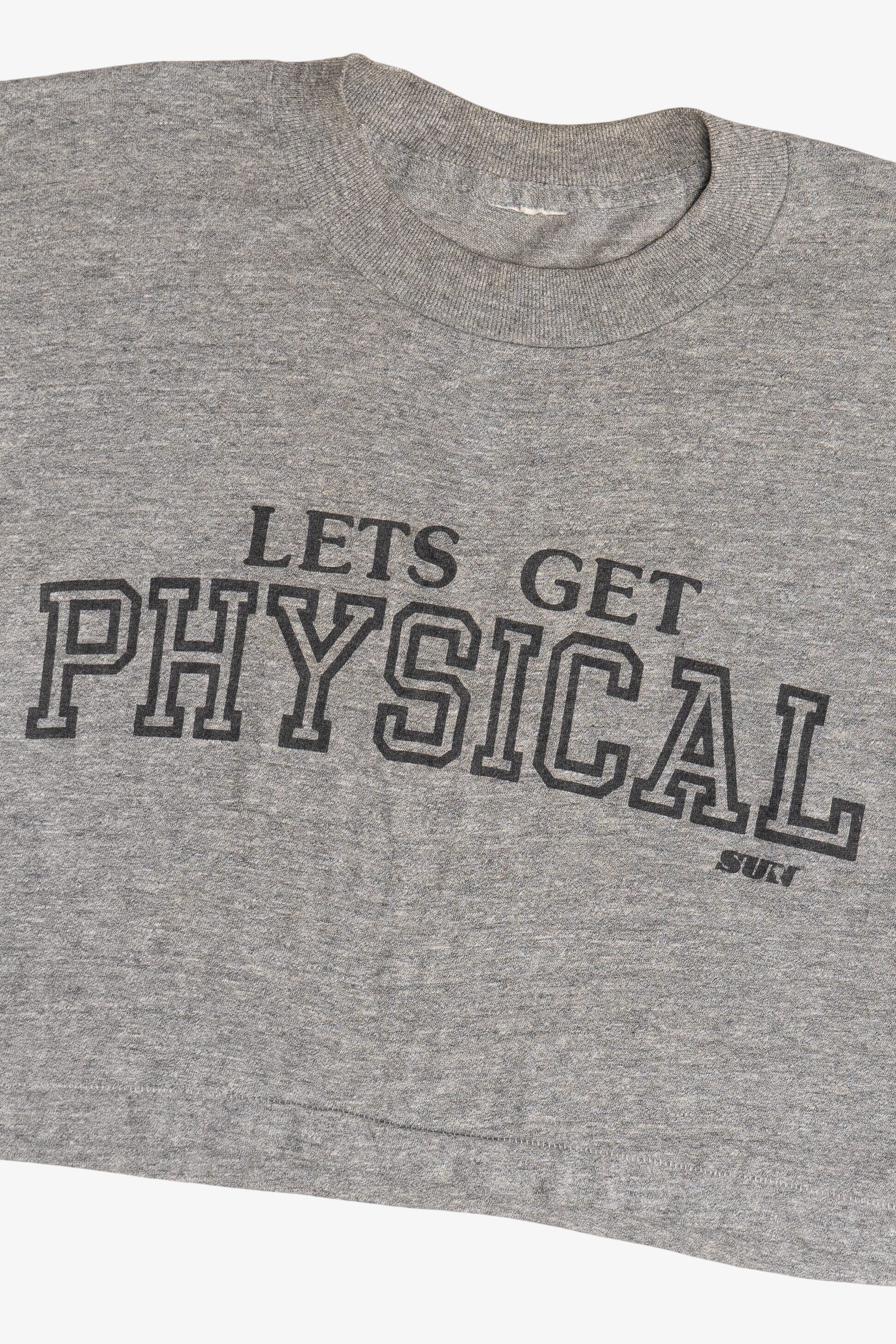 Vintage "Let's Get Physical" Crop Top T-Shirt (1990s)