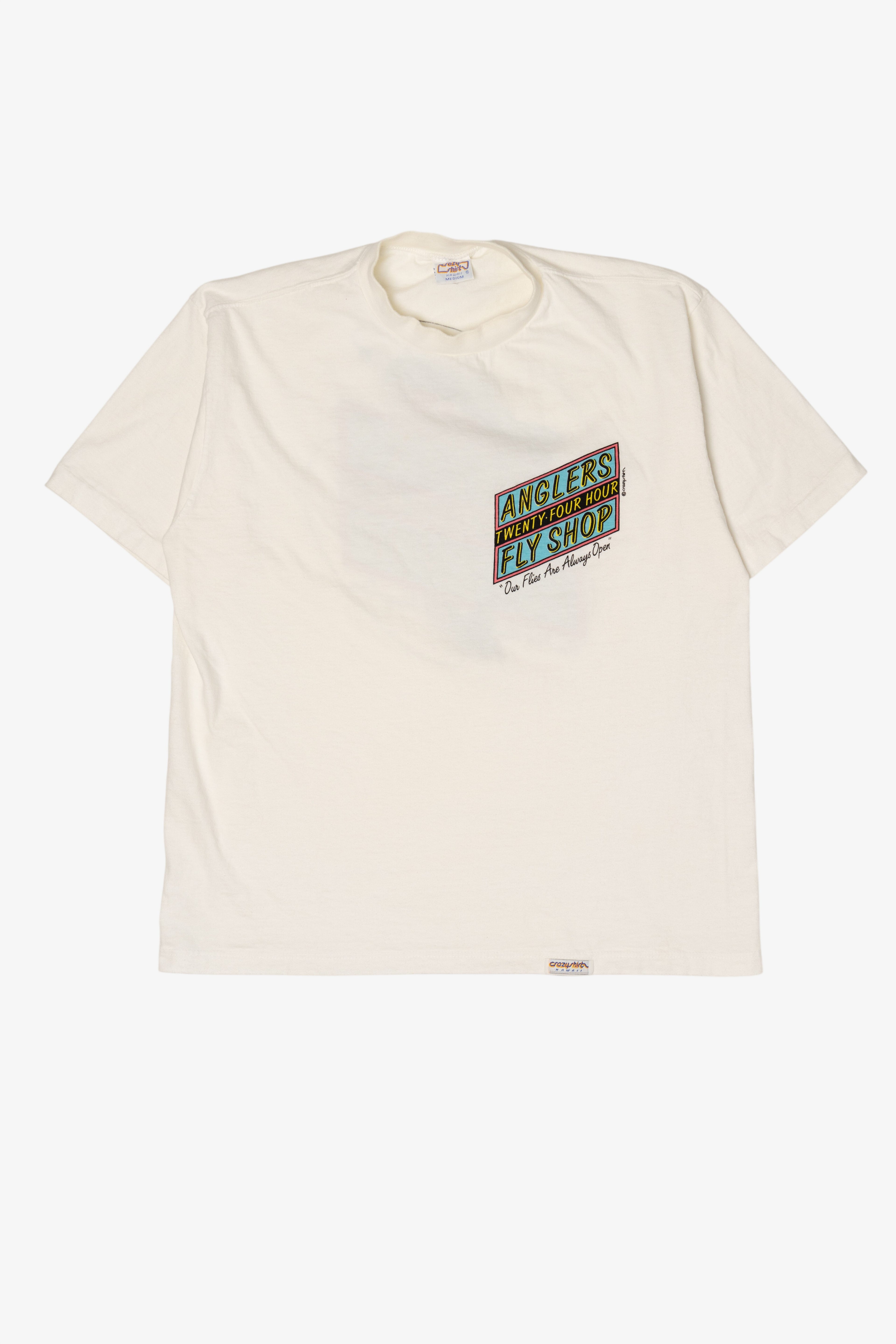 Vintage Anglers Twenty-Four Hour Fly Shop T-Shirt (1990s)