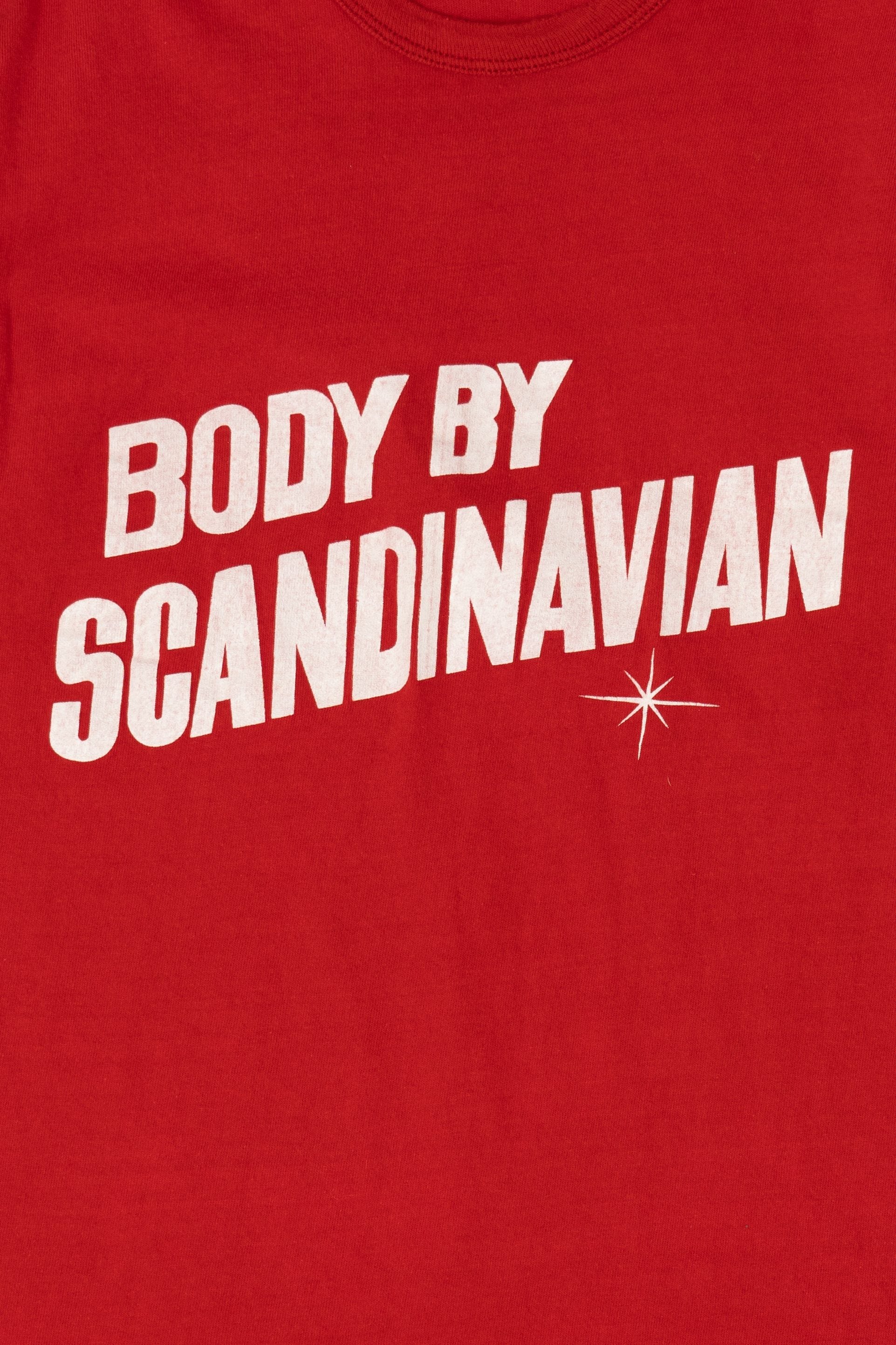 Vintage Red "Body By Scandinavian" Sportswear T-Shirt (1970s)