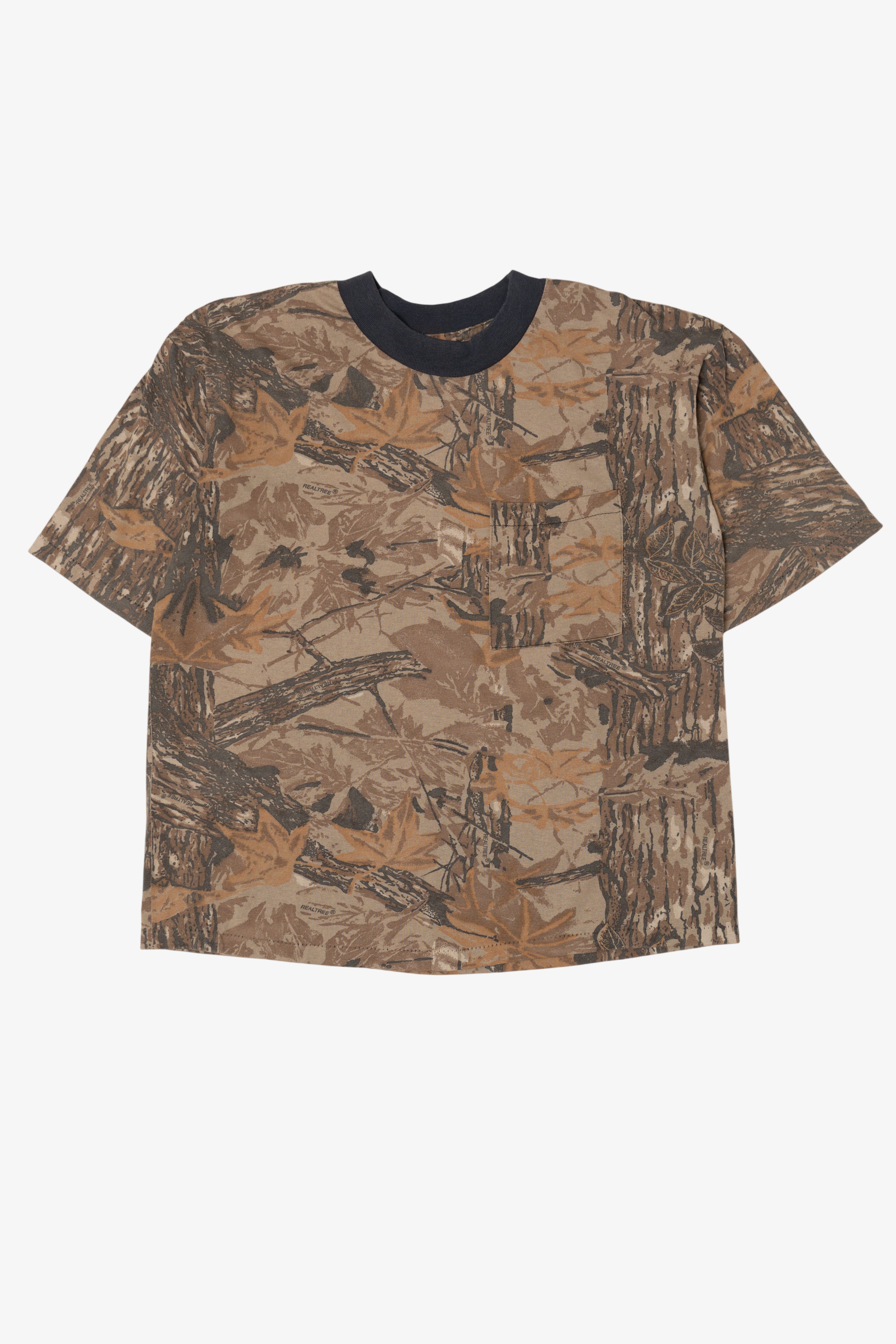 Vintage Camouflage Realtree Pocket Single Stitch T-Shirt (1990s)