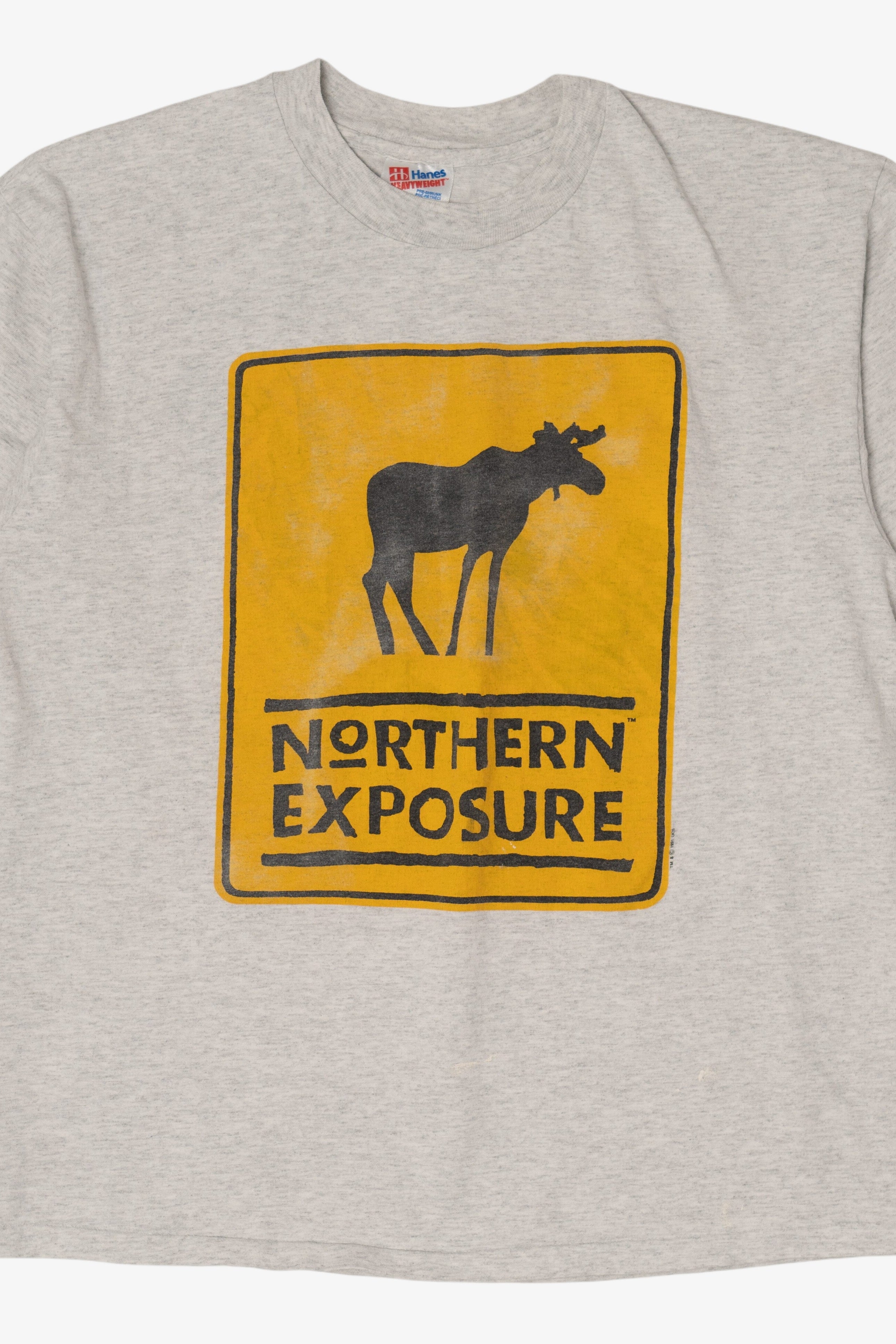 Vintage Northern Exposure Moose Crossing Sign T-Shirt (1990s)