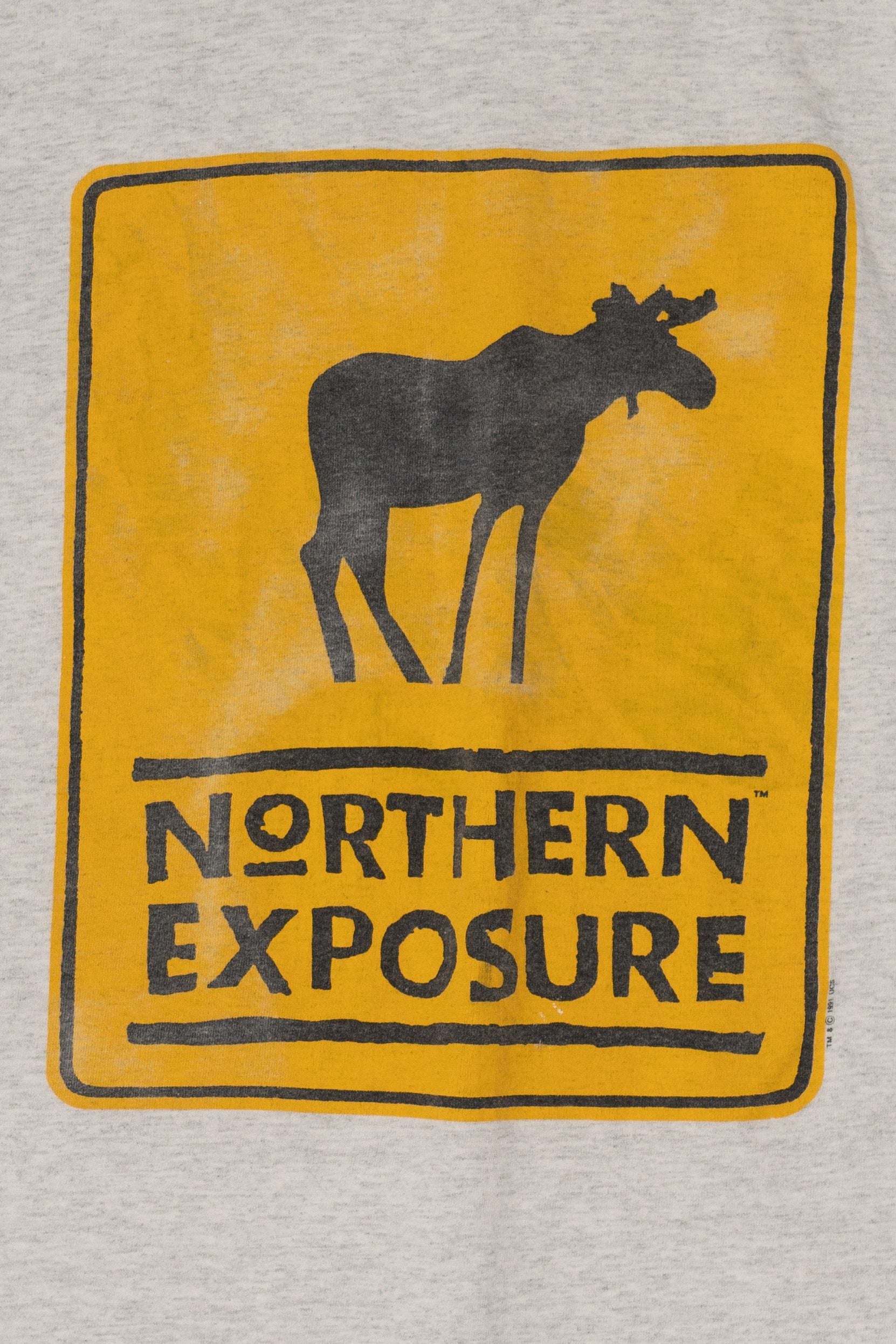 Vintage Northern Exposure Moose Crossing Sign T-Shirt (1990s)