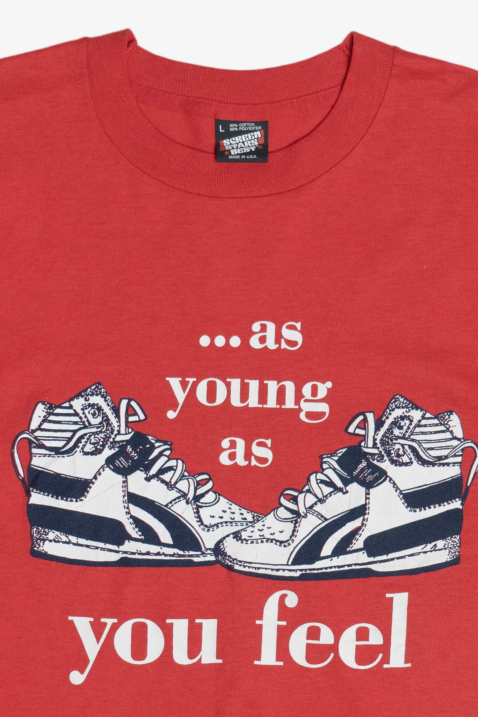 Vintage "As Young As You Feel" "Senior Health Network Exercise Class" Single Stitch T-Shirt (1990s)