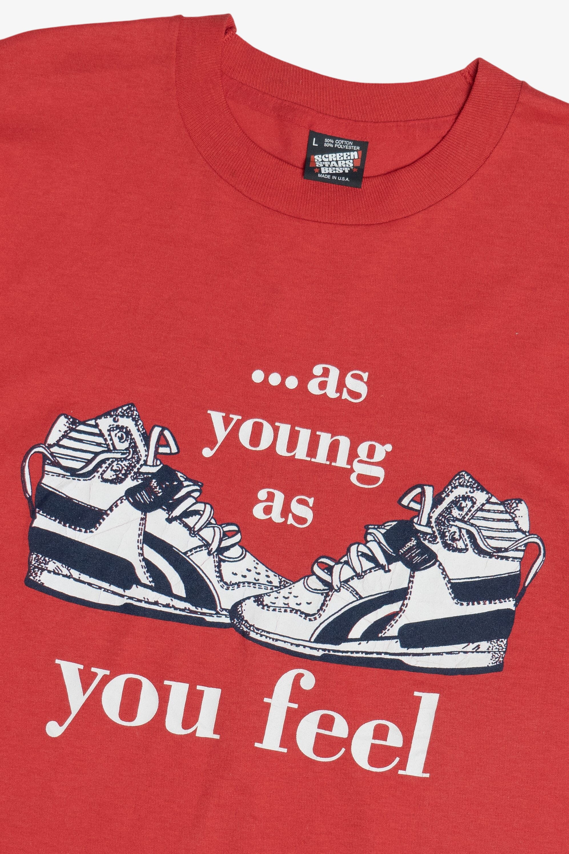 Vintage "As Young As You Feel" "Senior Health Network Exercise Class" Single Stitch T-Shirt (1990s)