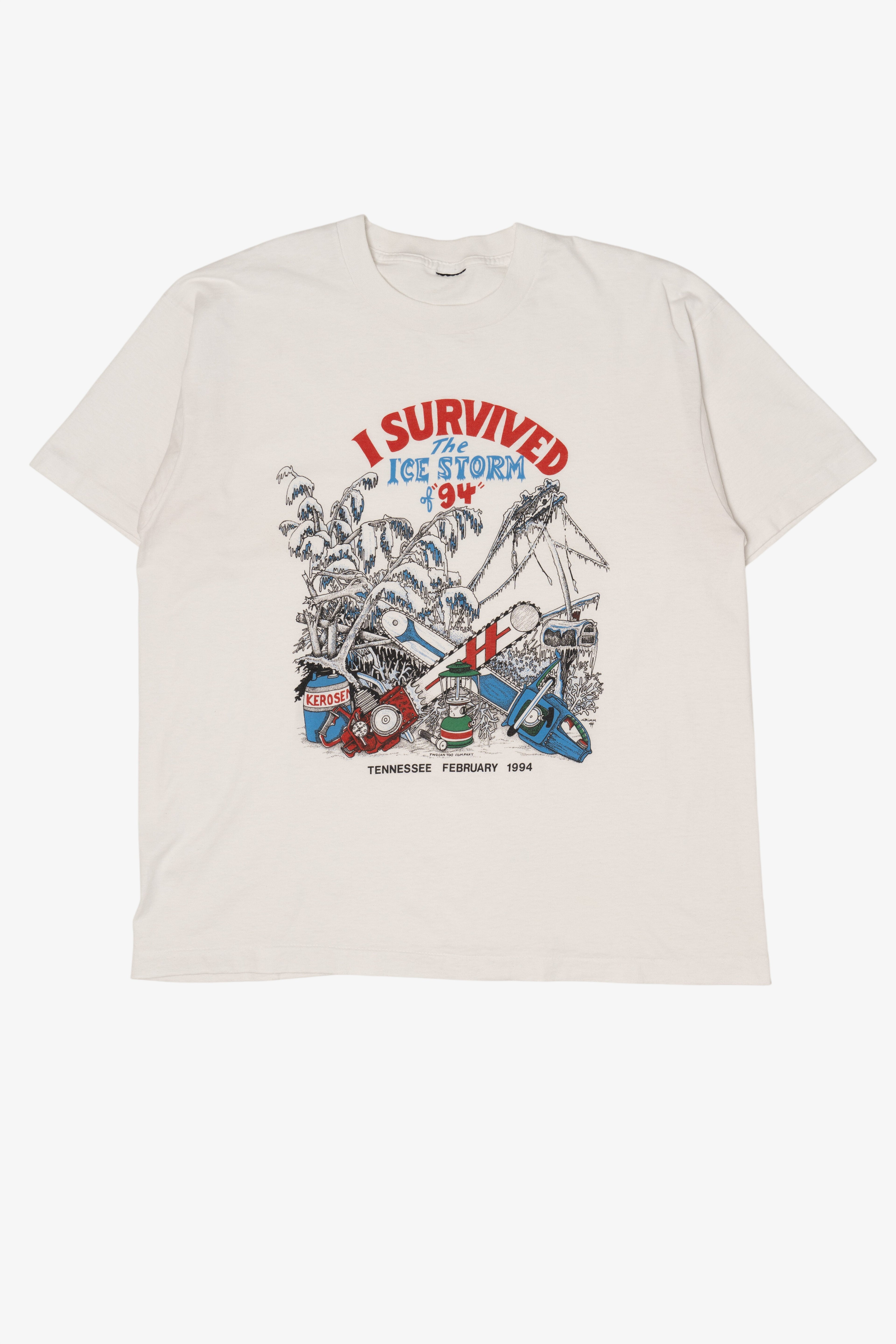 Vintage "I Survived The Ice Storm of '94" Tennessee T-Shirt (1990s)