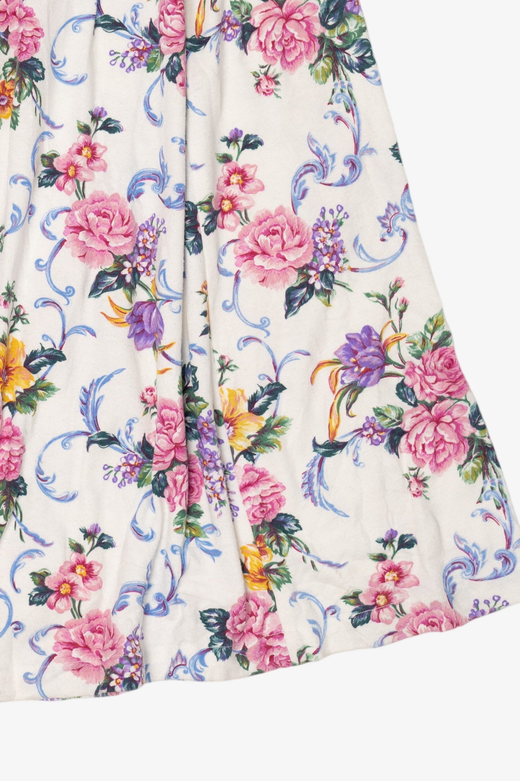 Vintage White Beldoch Popper Floral Skirt (1980s)