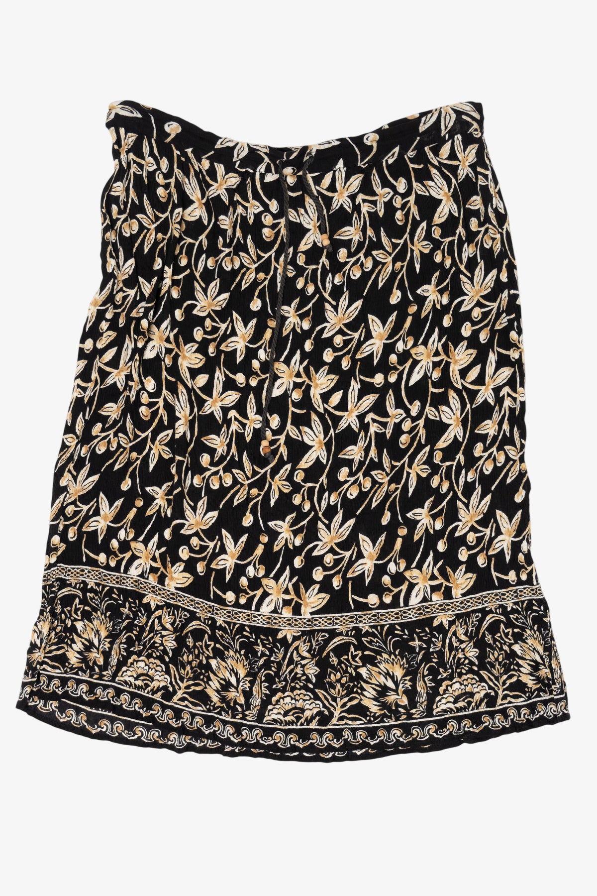 Vintage Black Floral Liz Baker Essentials Skirt (1990s)