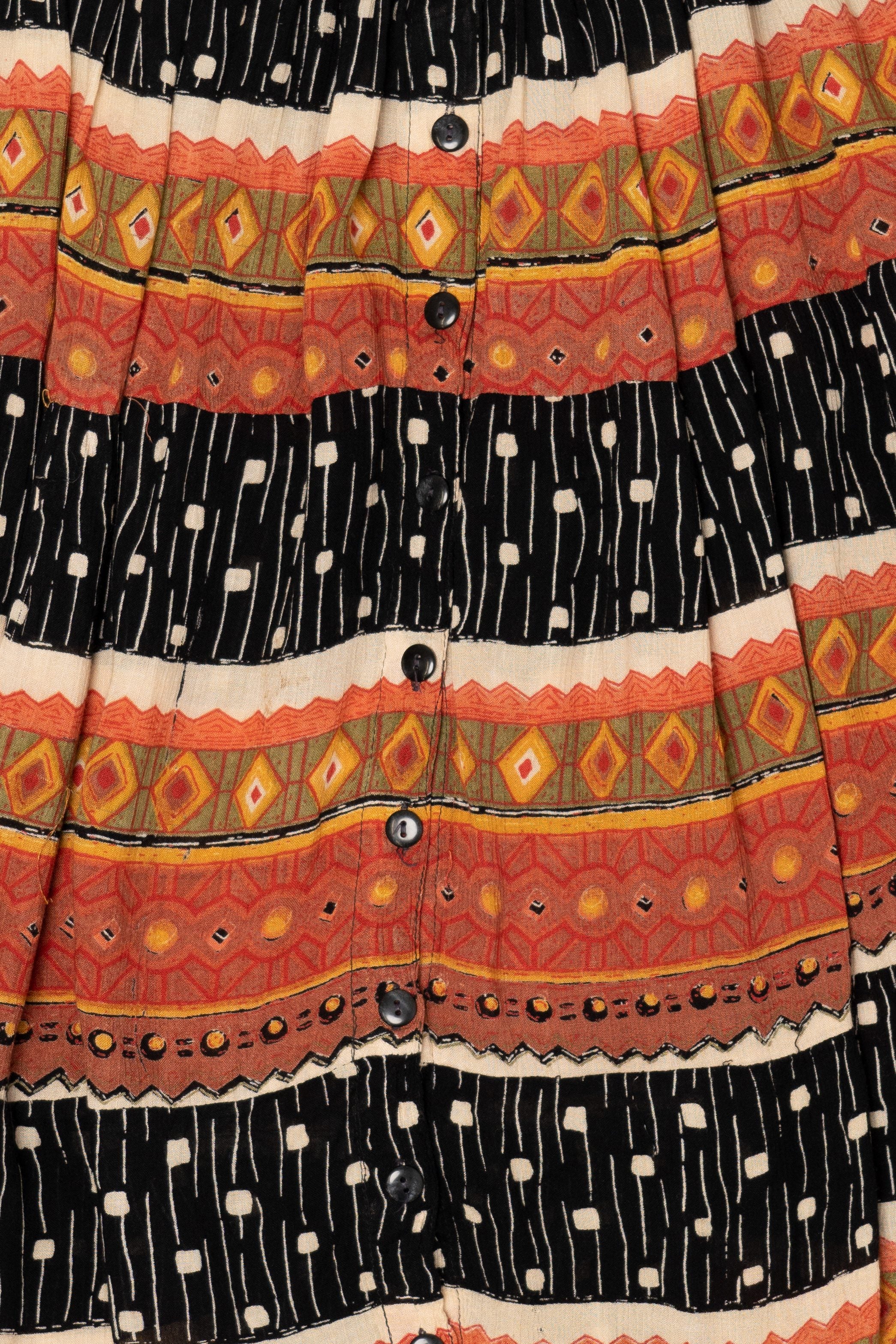 Vintage Black And Orange Tier Pattern Exclusive Bottom (1990s)