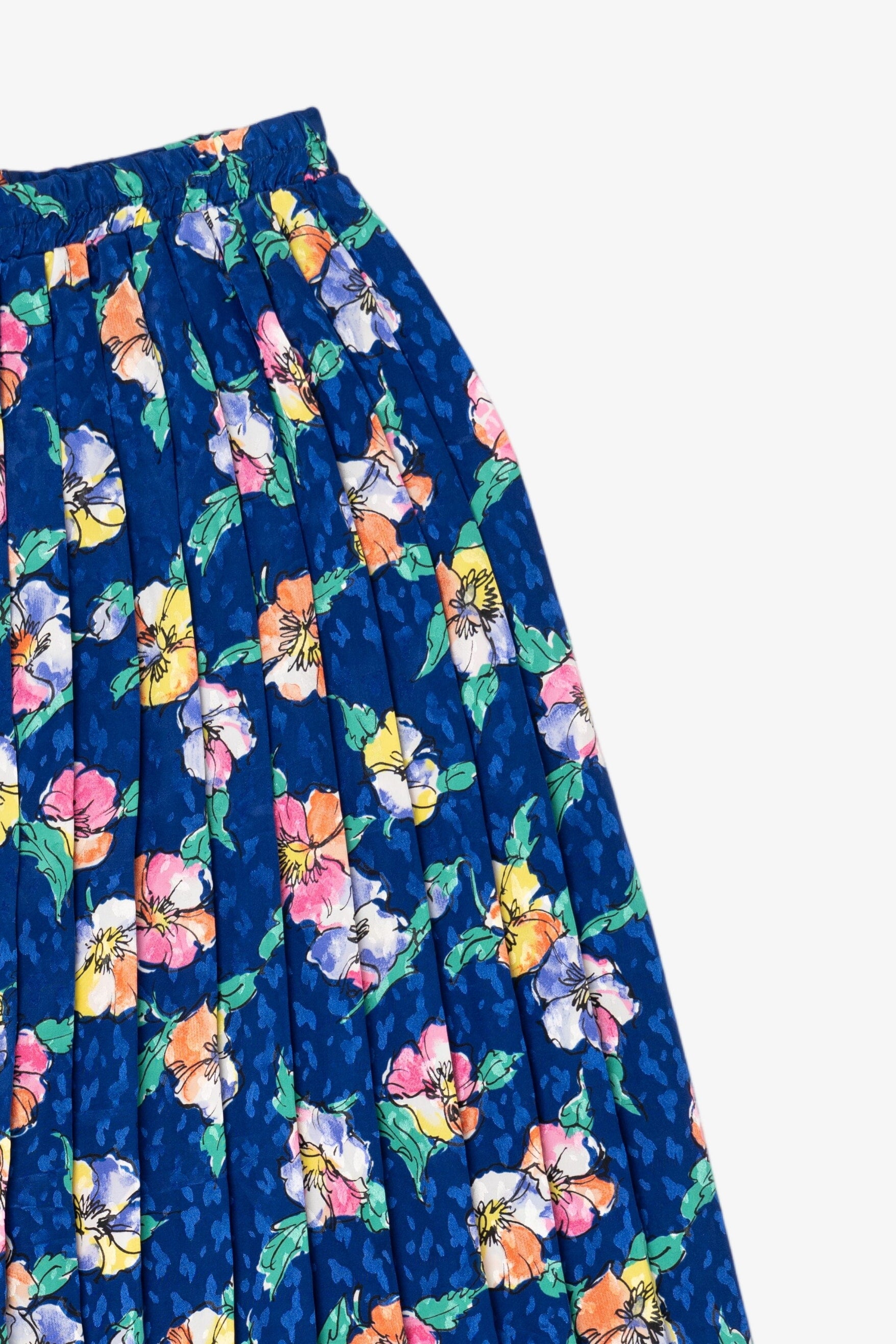 Vintage Blue Andrea Gayle Floral Skirt (1990s)