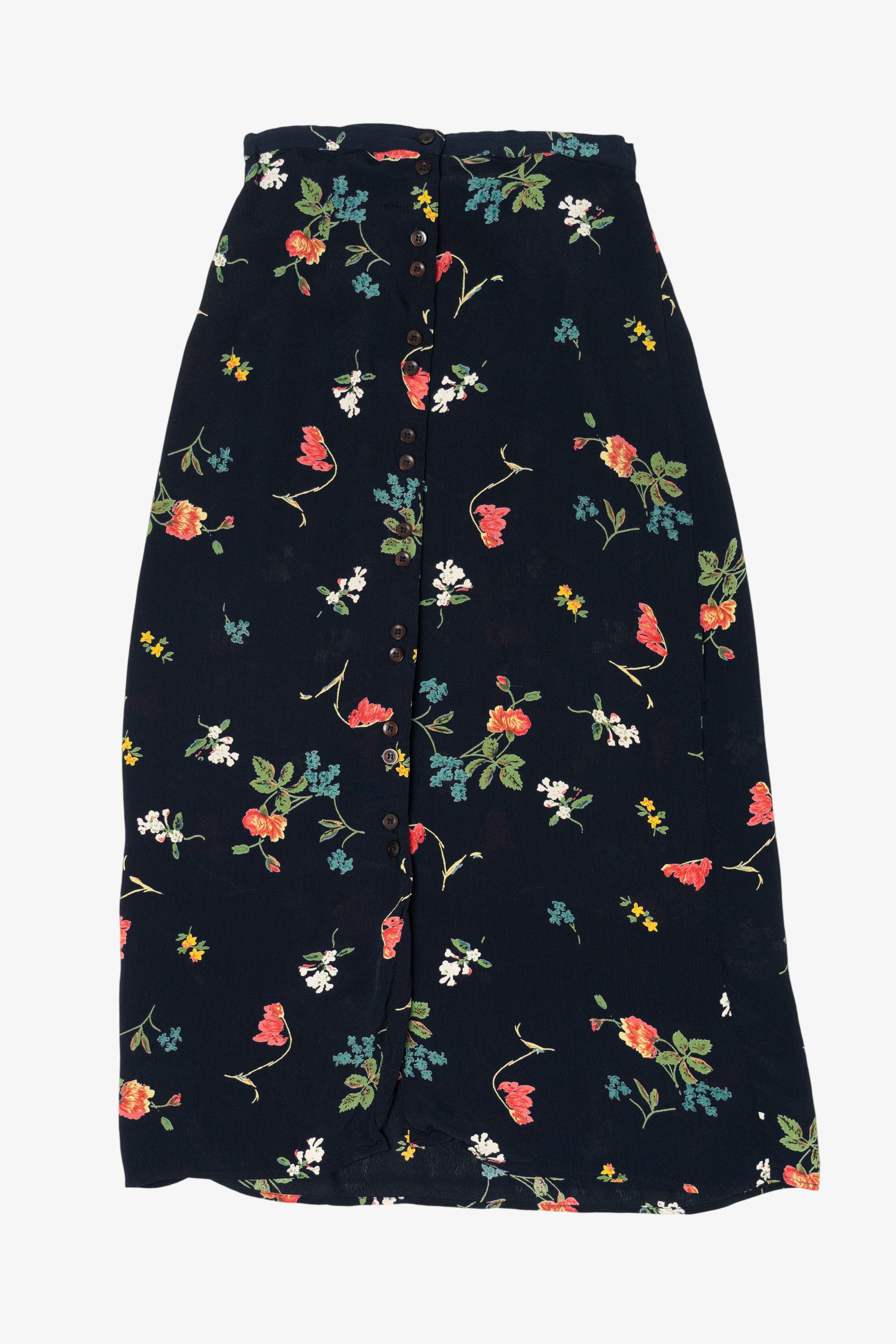 Vintage Black Floral Hunt Club Maxi Skirt (1990s)