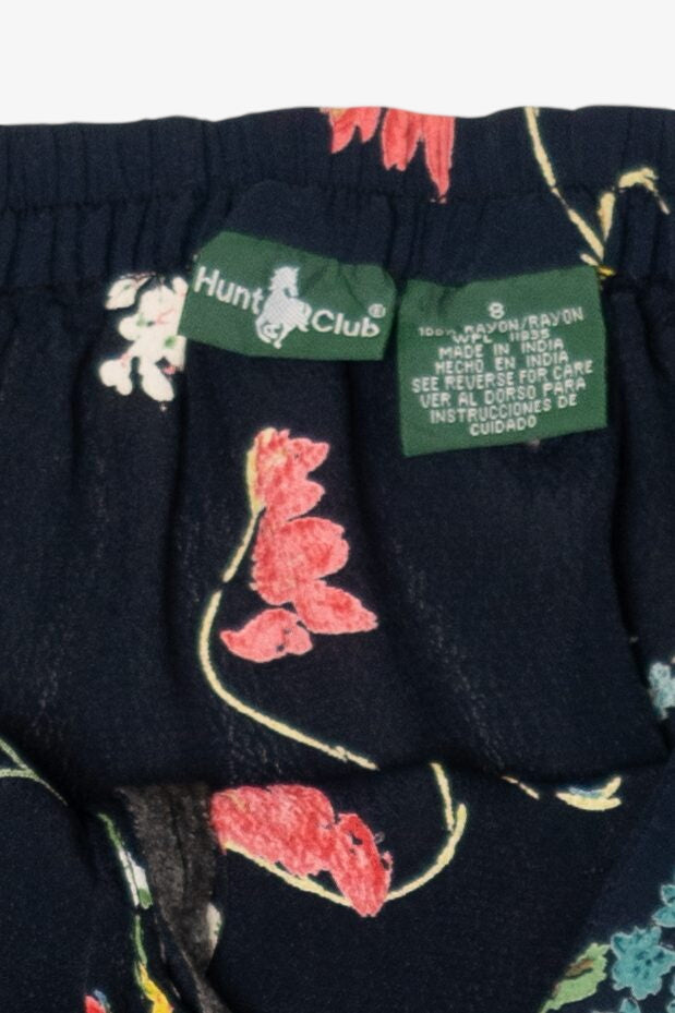 Vintage Black Floral Hunt Club Maxi Skirt (1990s)