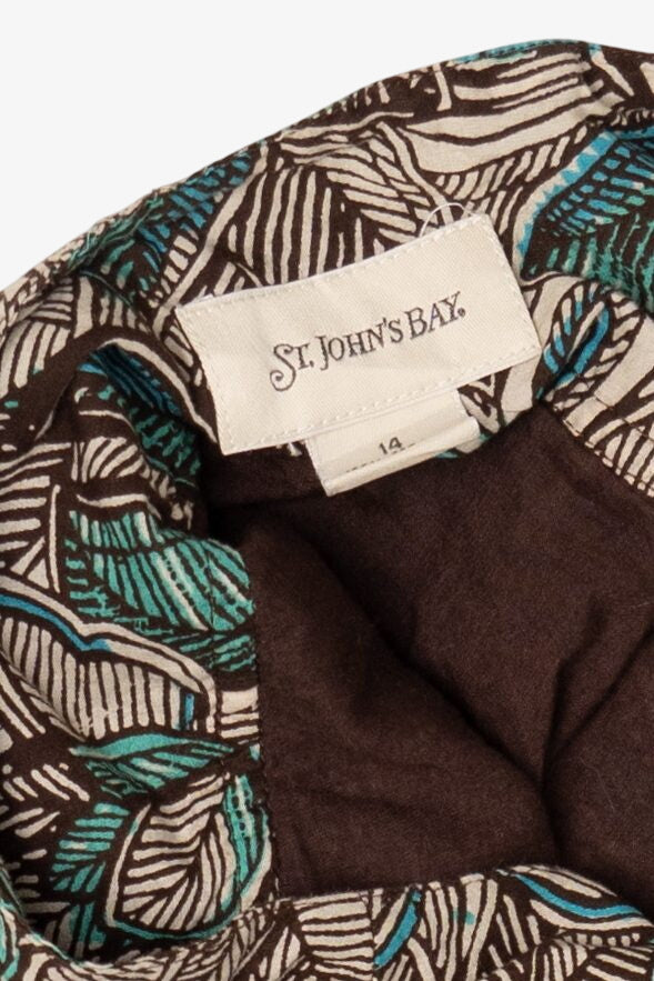 Vintage Brown And Blue St. John's Bay Skirt (1990s)