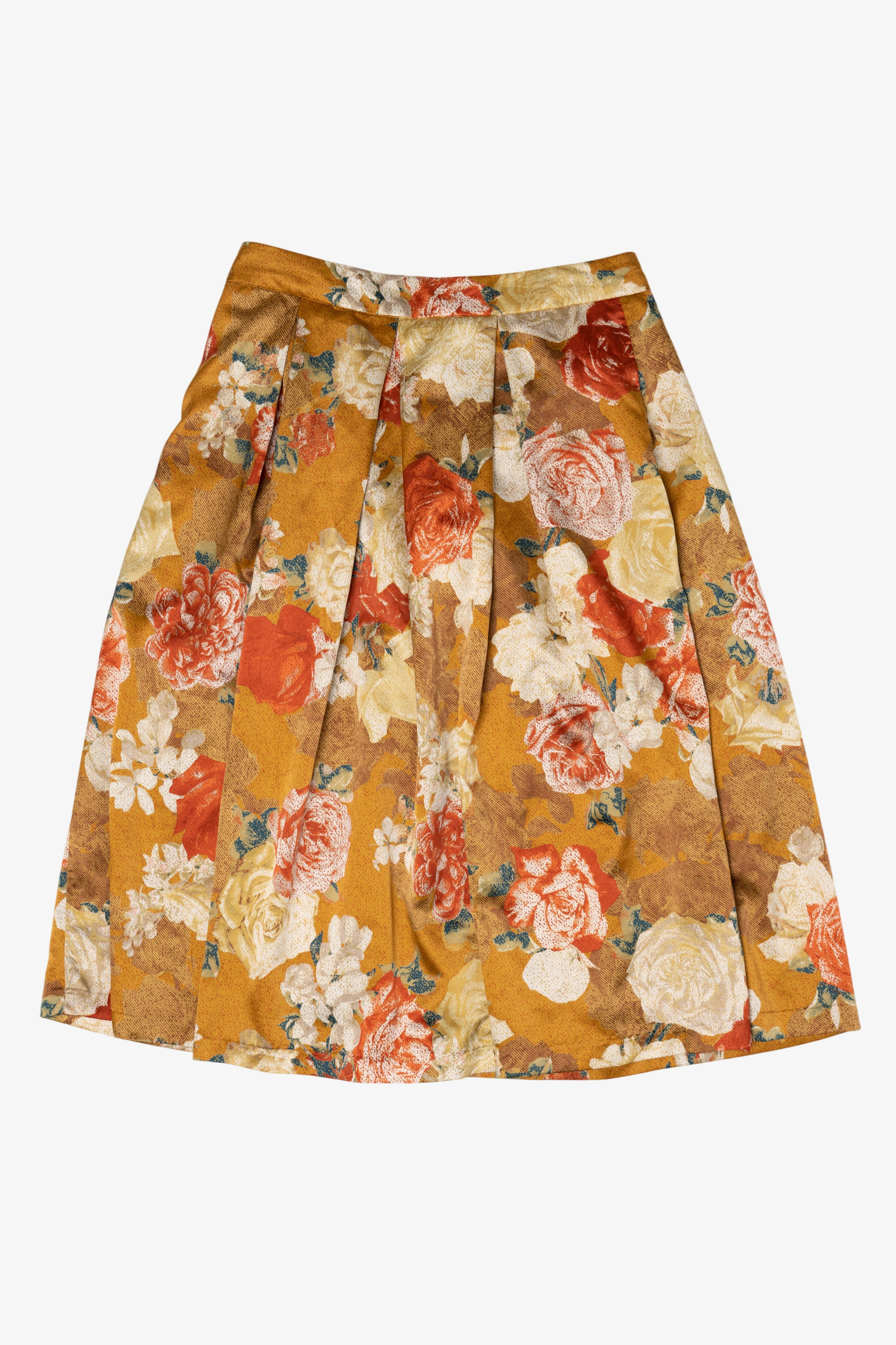 Vintage Orange Tahari Floral Skirty (1990s)