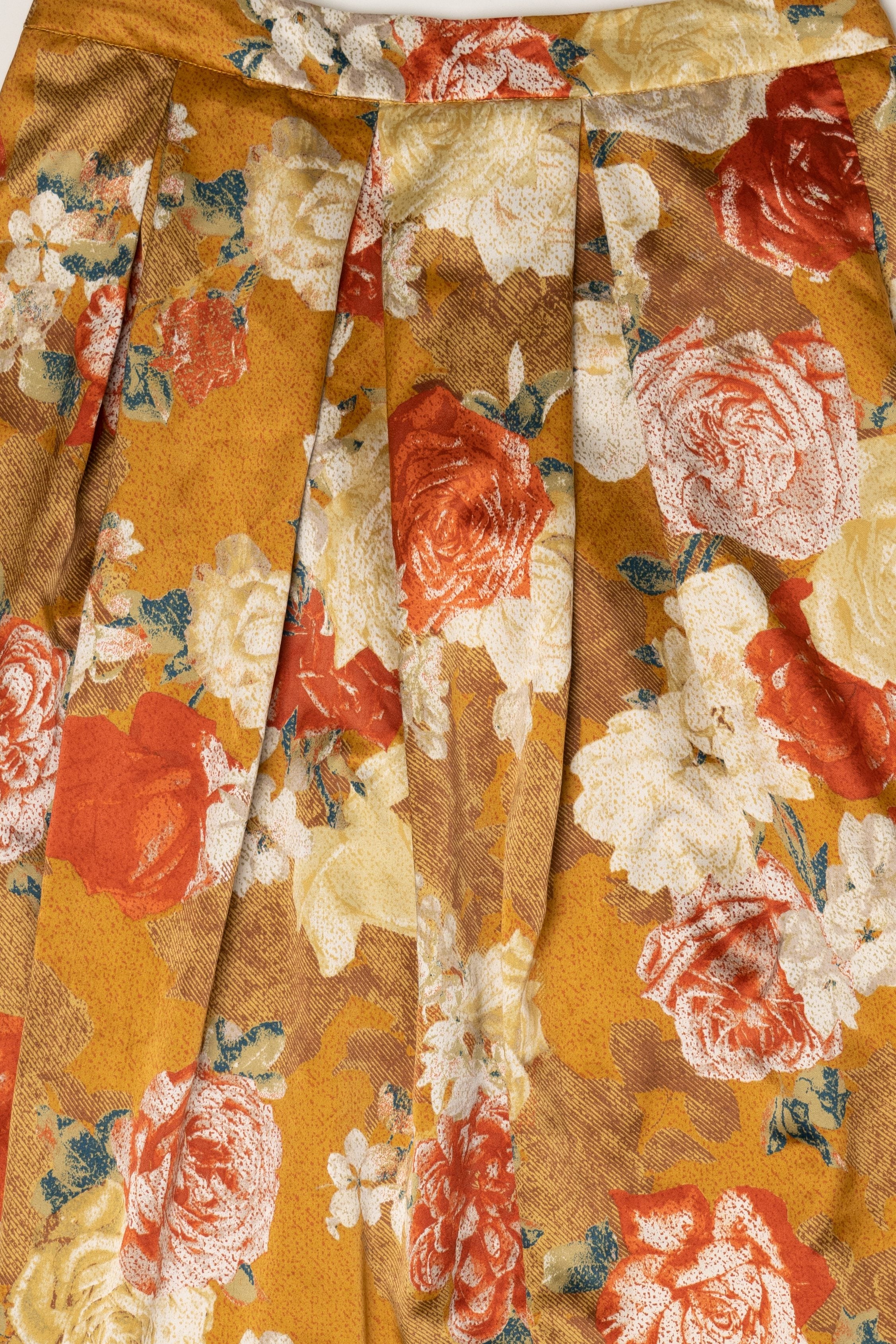 Vintage Orange Tahari Floral Skirty (1990s)