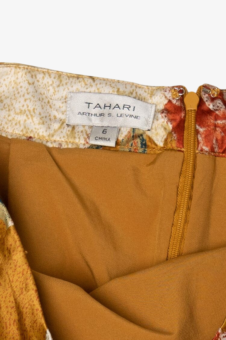 Vintage Orange Tahari Floral Skirty (1990s)