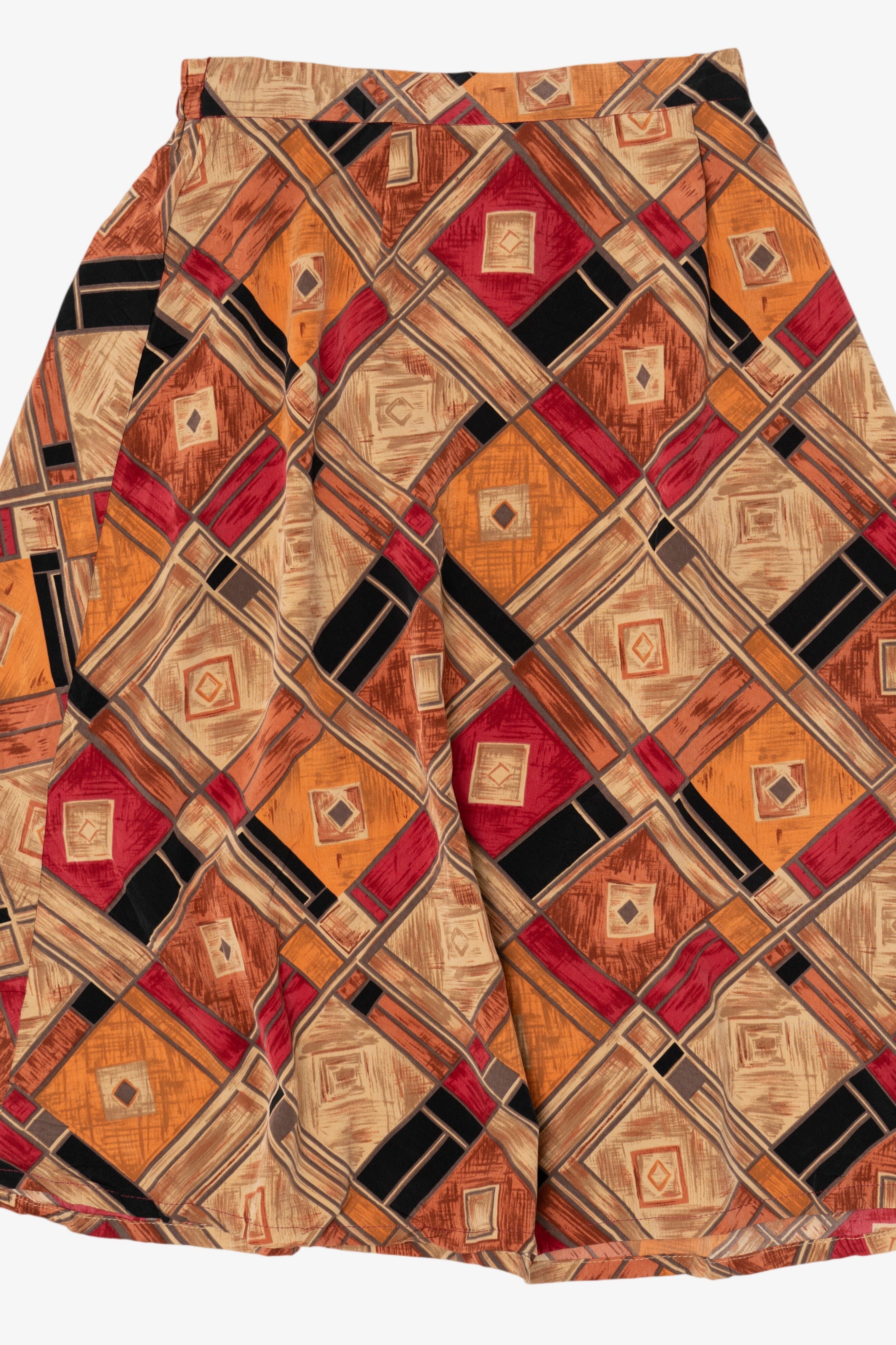 Vintage Orange J.G Hook Geometric Skirt (1990s)