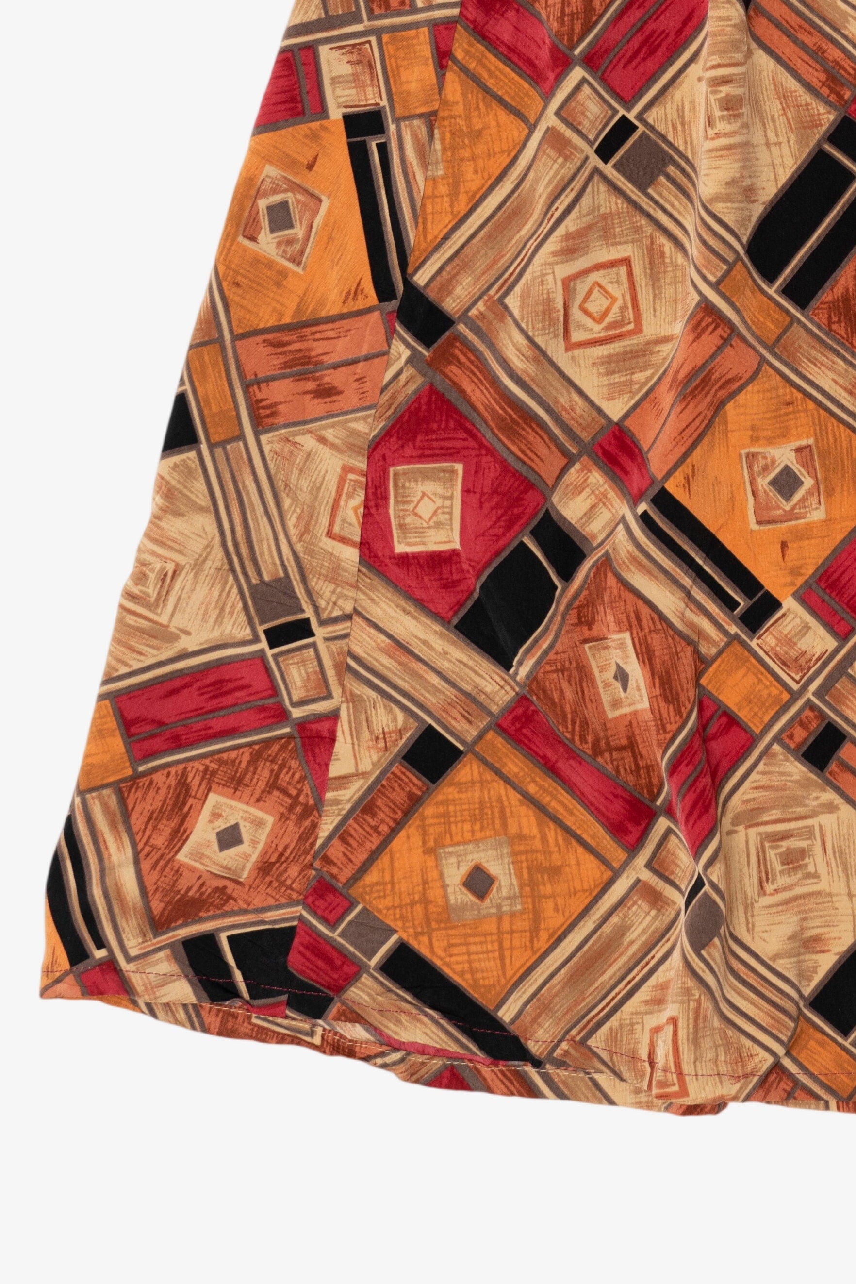 Vintage Orange J.G Hook Geometric Skirt (1990s)