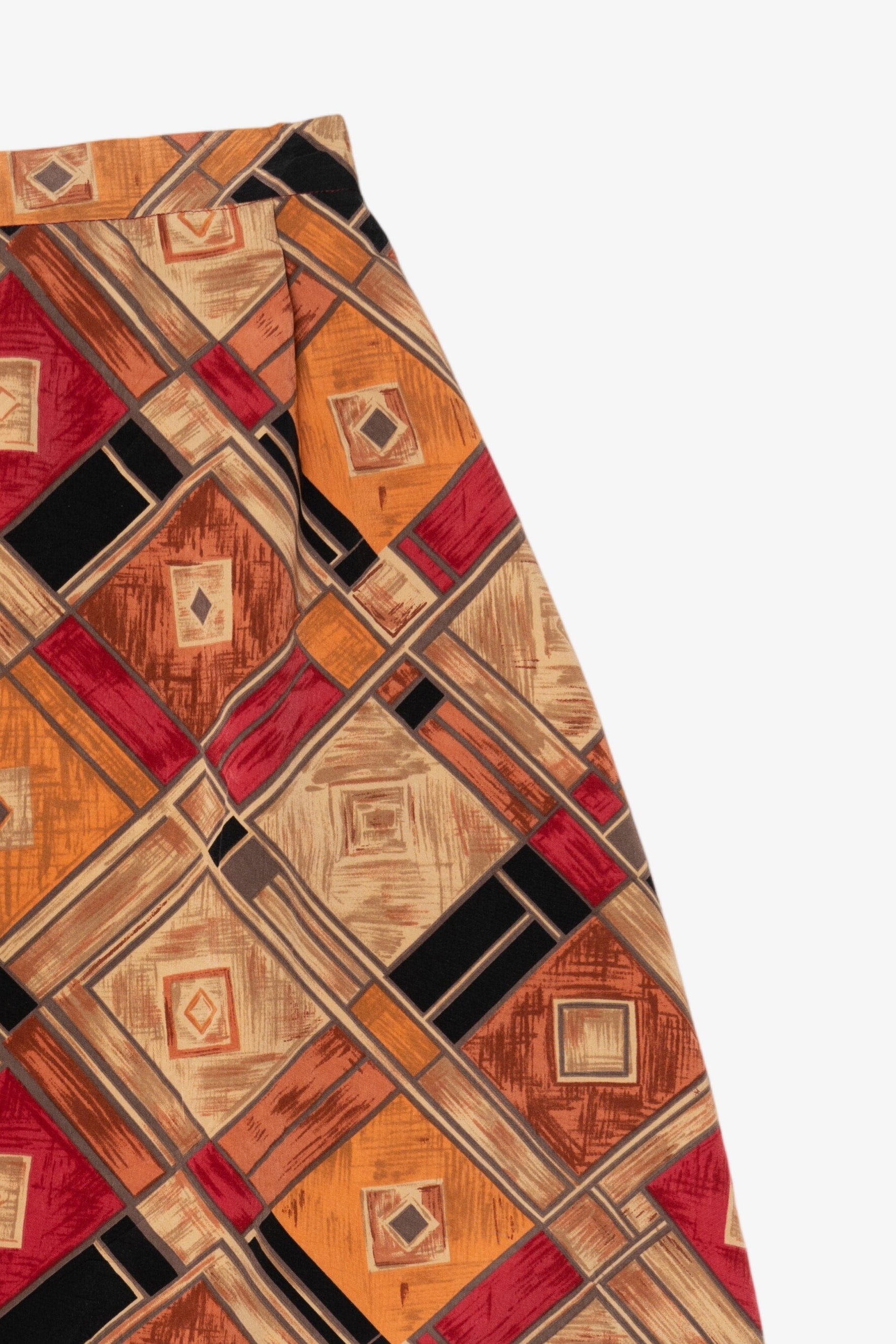 Vintage Orange J.G Hook Geometric Skirt (1990s)