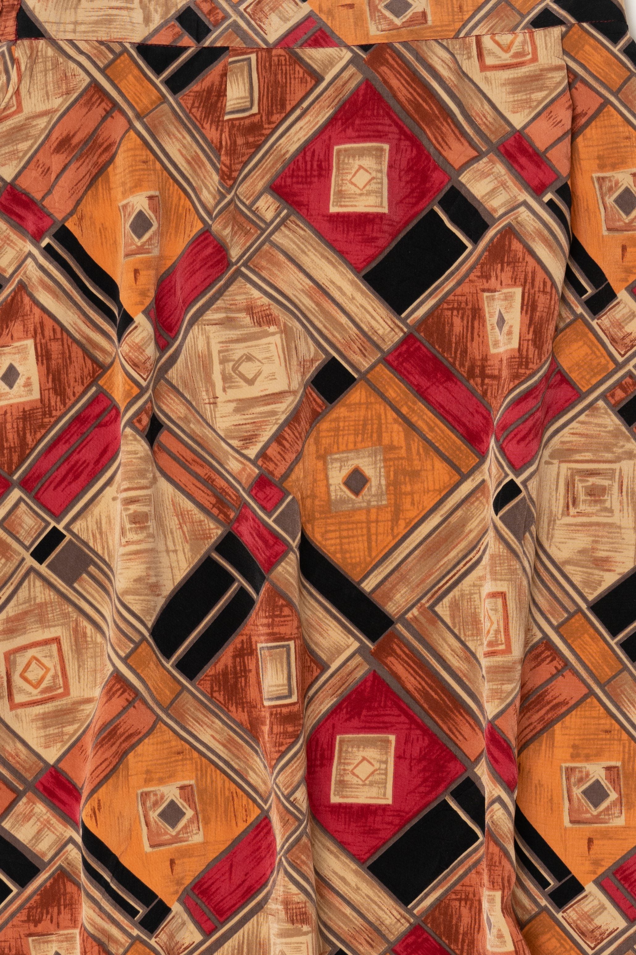 Vintage Orange J.G Hook Geometric Skirt (1990s)