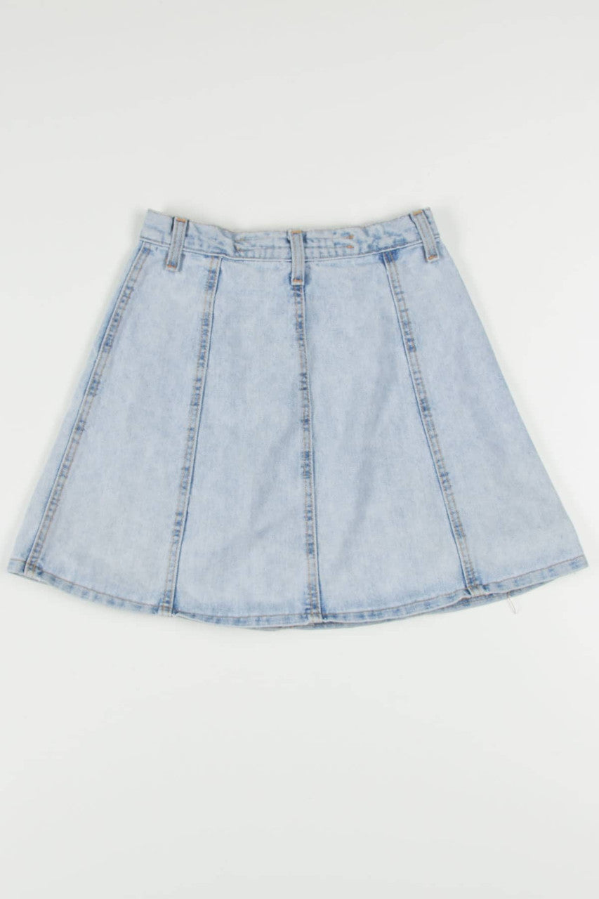 Faded Button Front Skater Skirt (sz. 9)