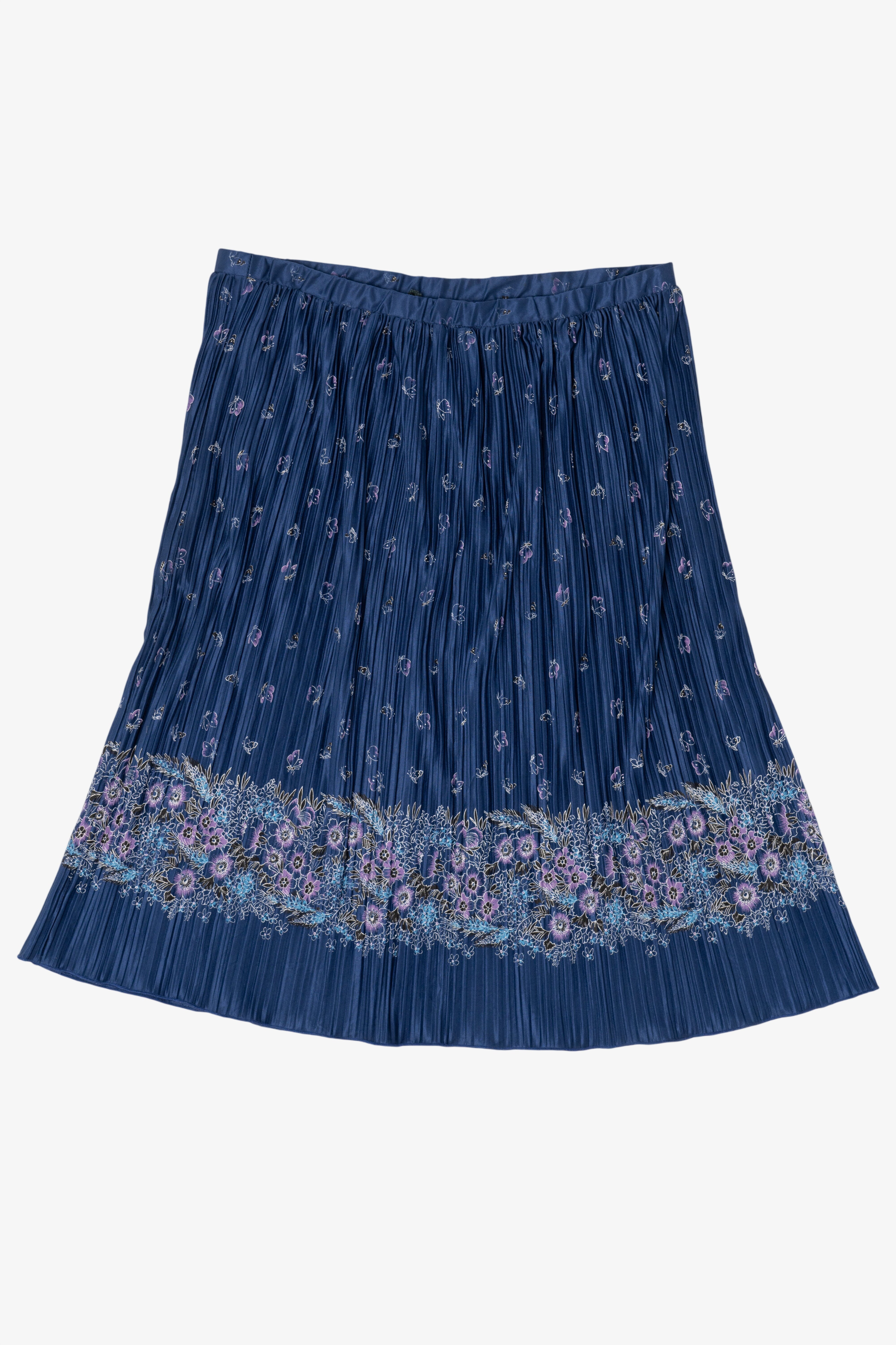 Vintage Blue Floral Skirt (1980s)