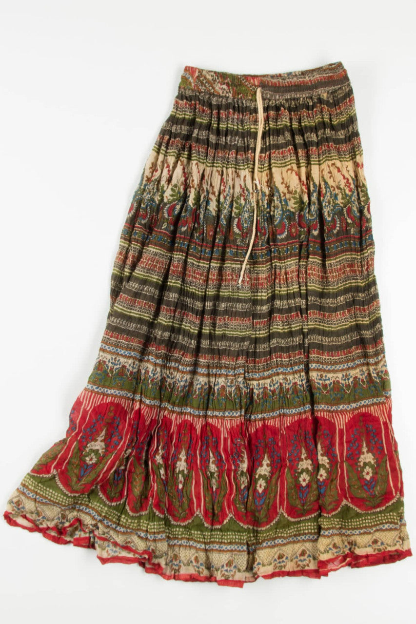 Vintage Crinkle Hippie Maxi Skirt 500