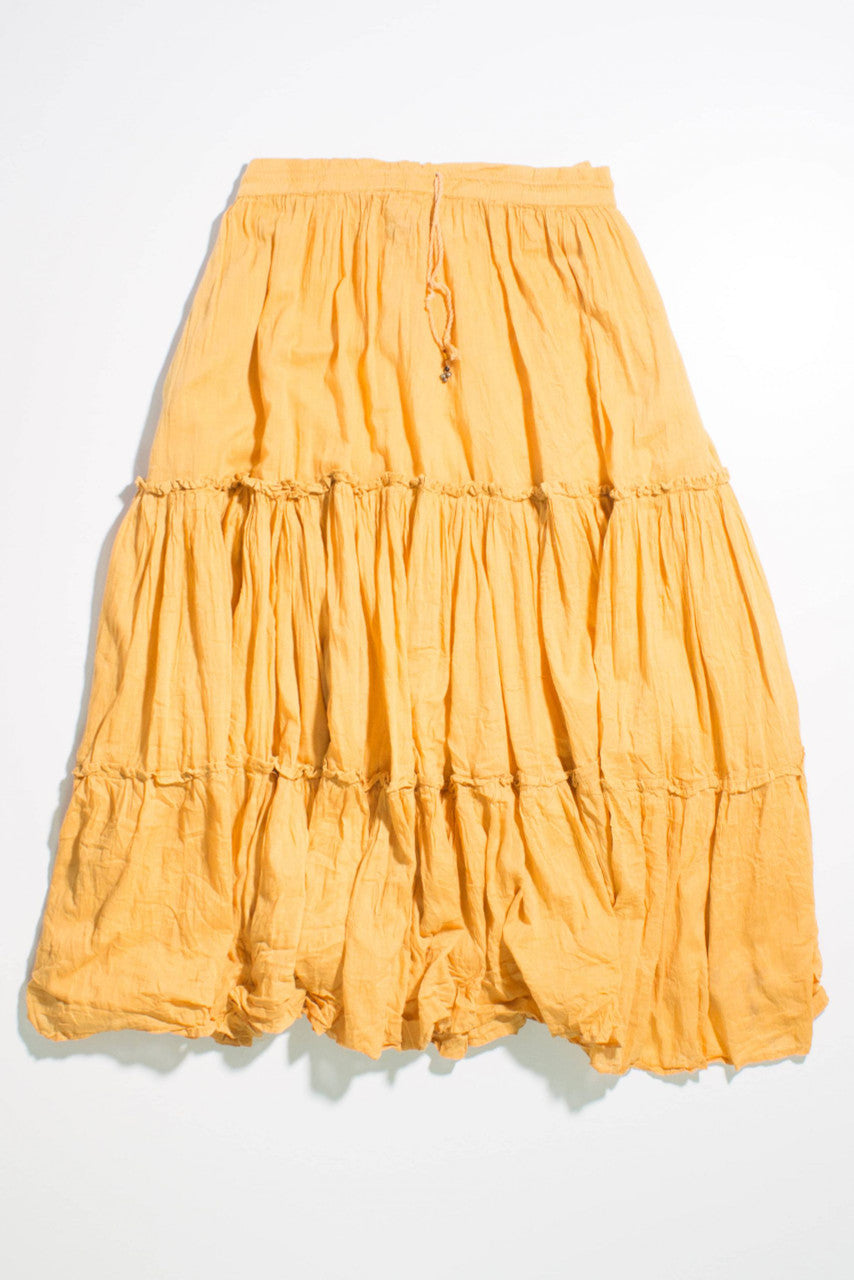 Vintage Yellow Hippie Maxi Skirt