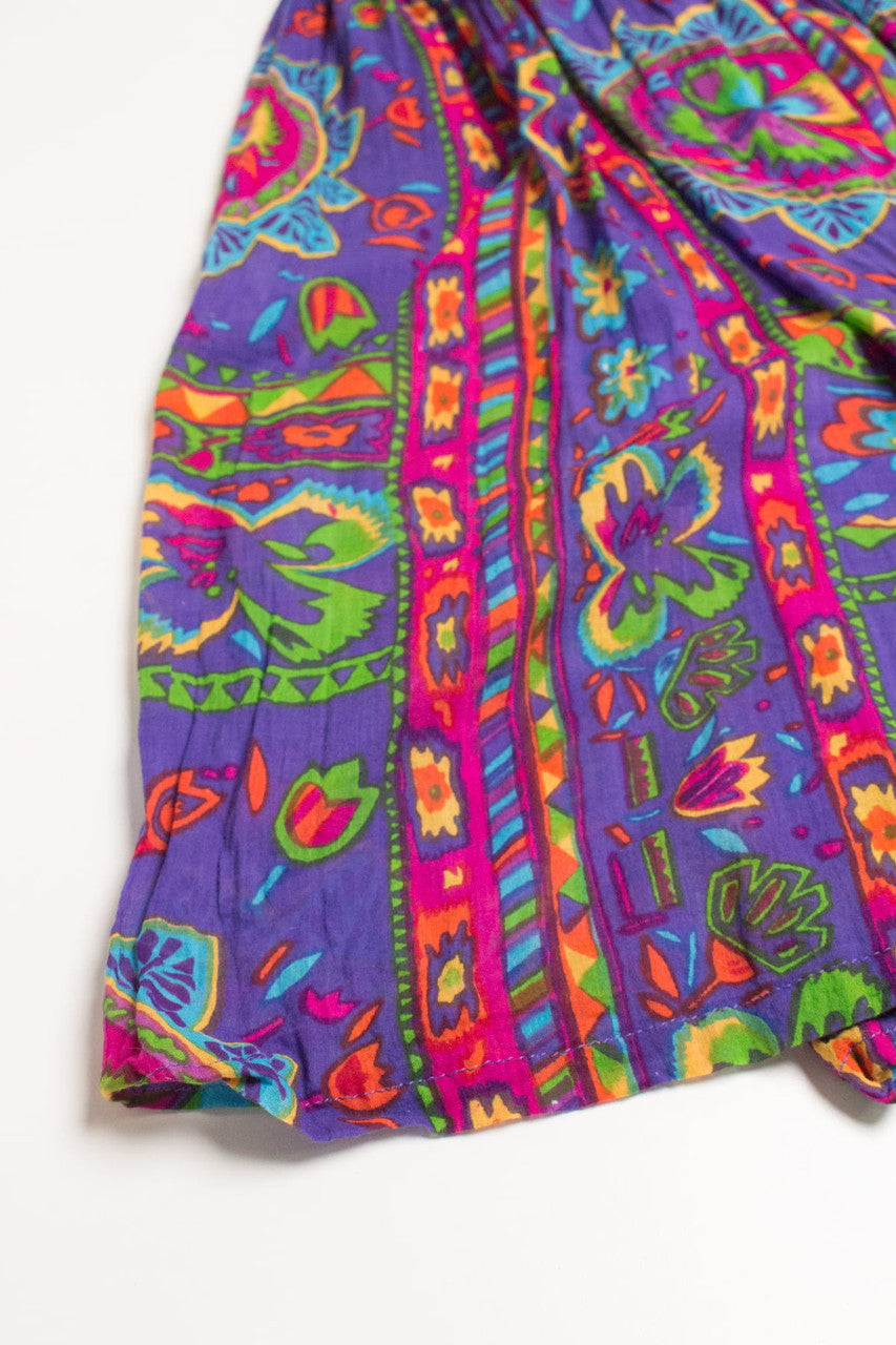 Vintage Blue Cabana Festival Skirt 540