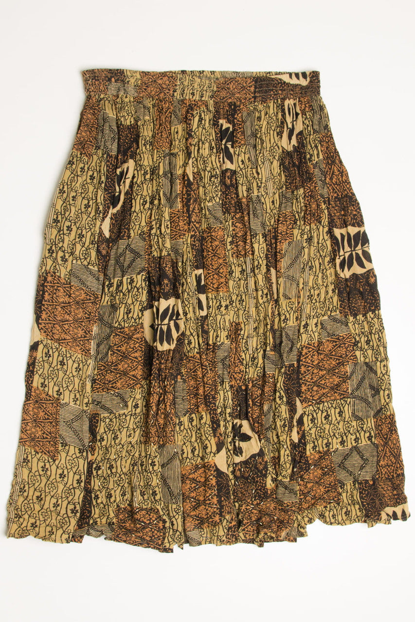 Beaded Detail Patchwork Festival Midi Skirt 552
