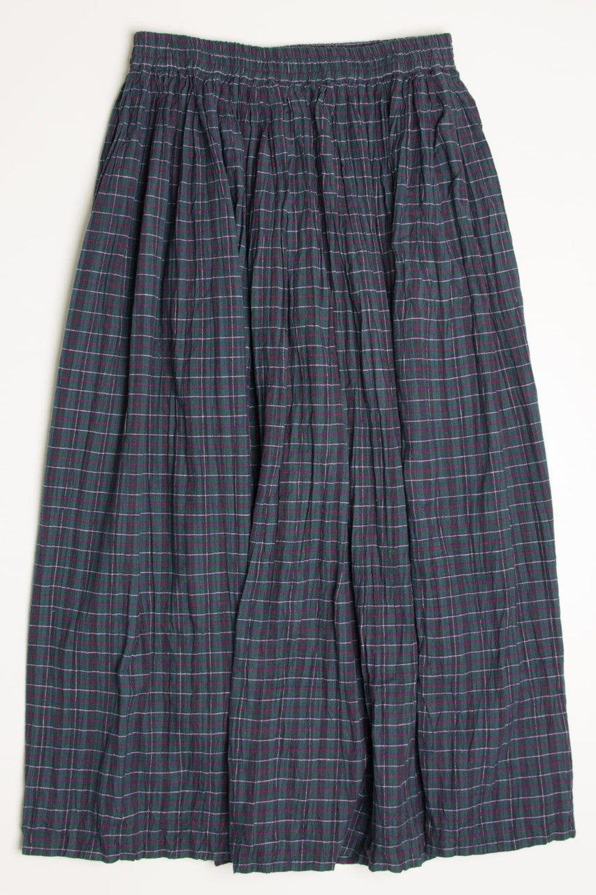 Vintage Plaid Maxi Skirt 553