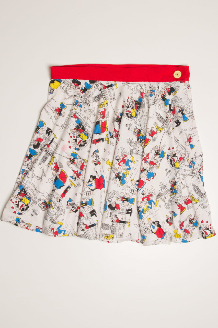 Vintage Popeye & Olive Oyl Cartoon Skirt
