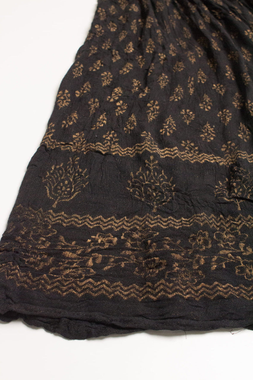Vintage Black & Gold Festival Skirt 558