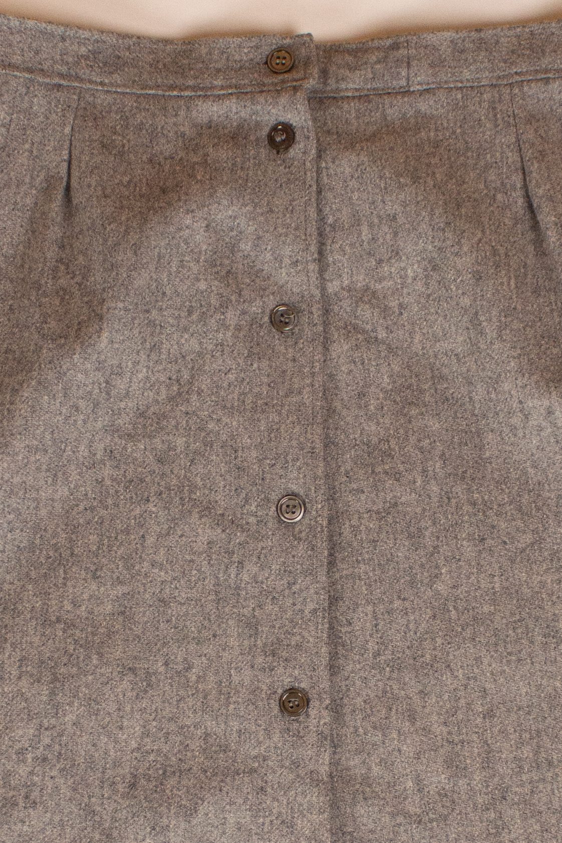 Vintage Gray Button Front Wool Skirt (1980s)