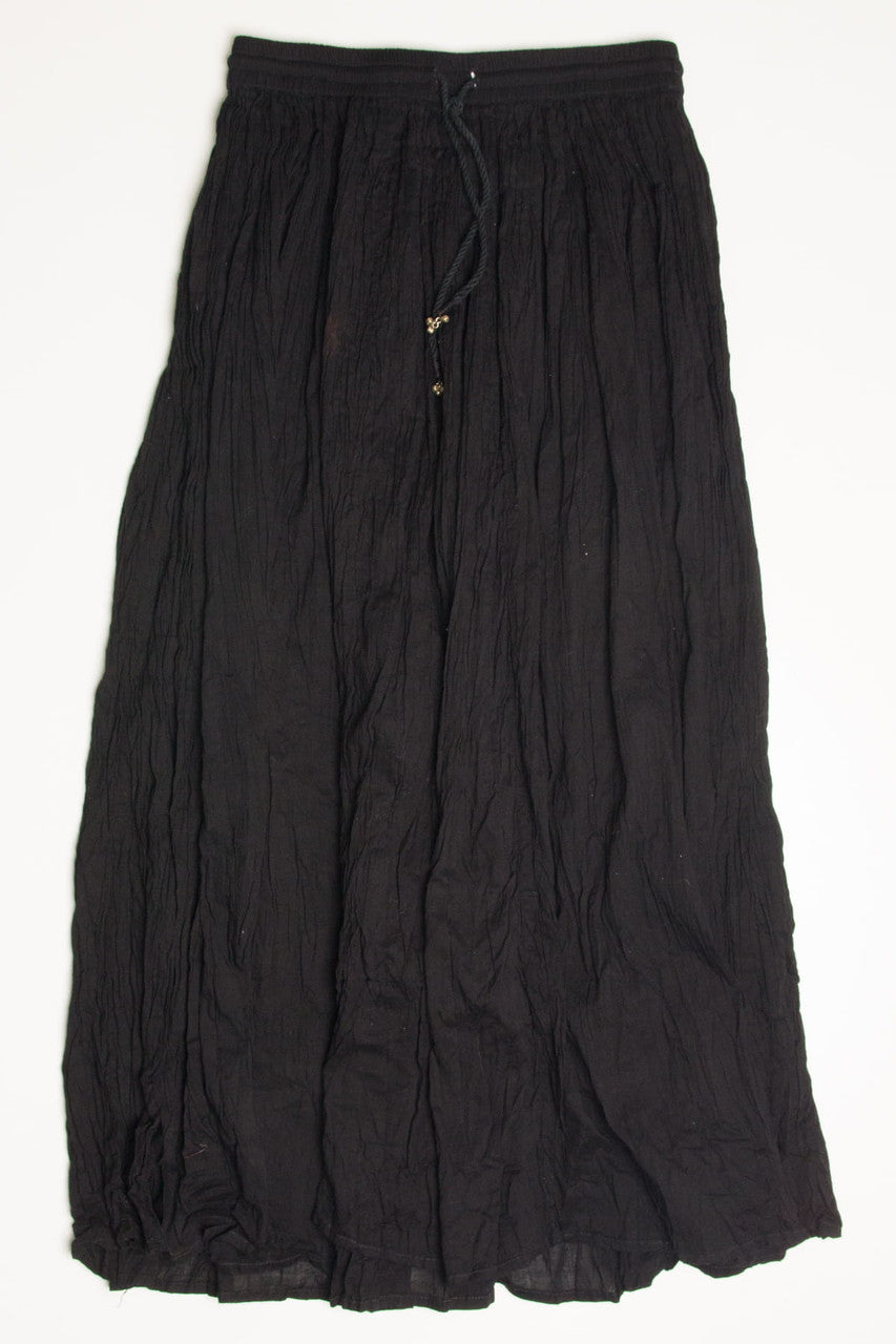 Black Crinkle Festival Maxi Skirt 572