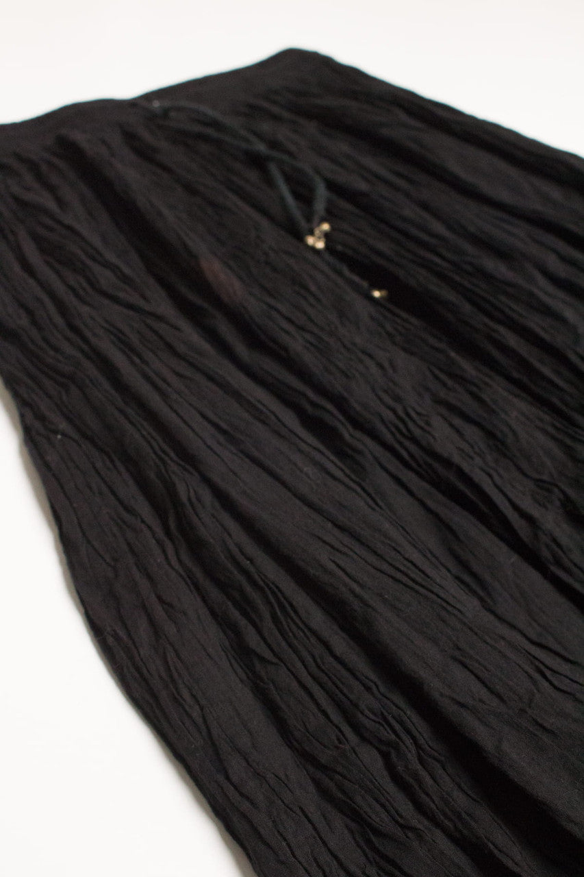 Black Crinkle Festival Maxi Skirt 572