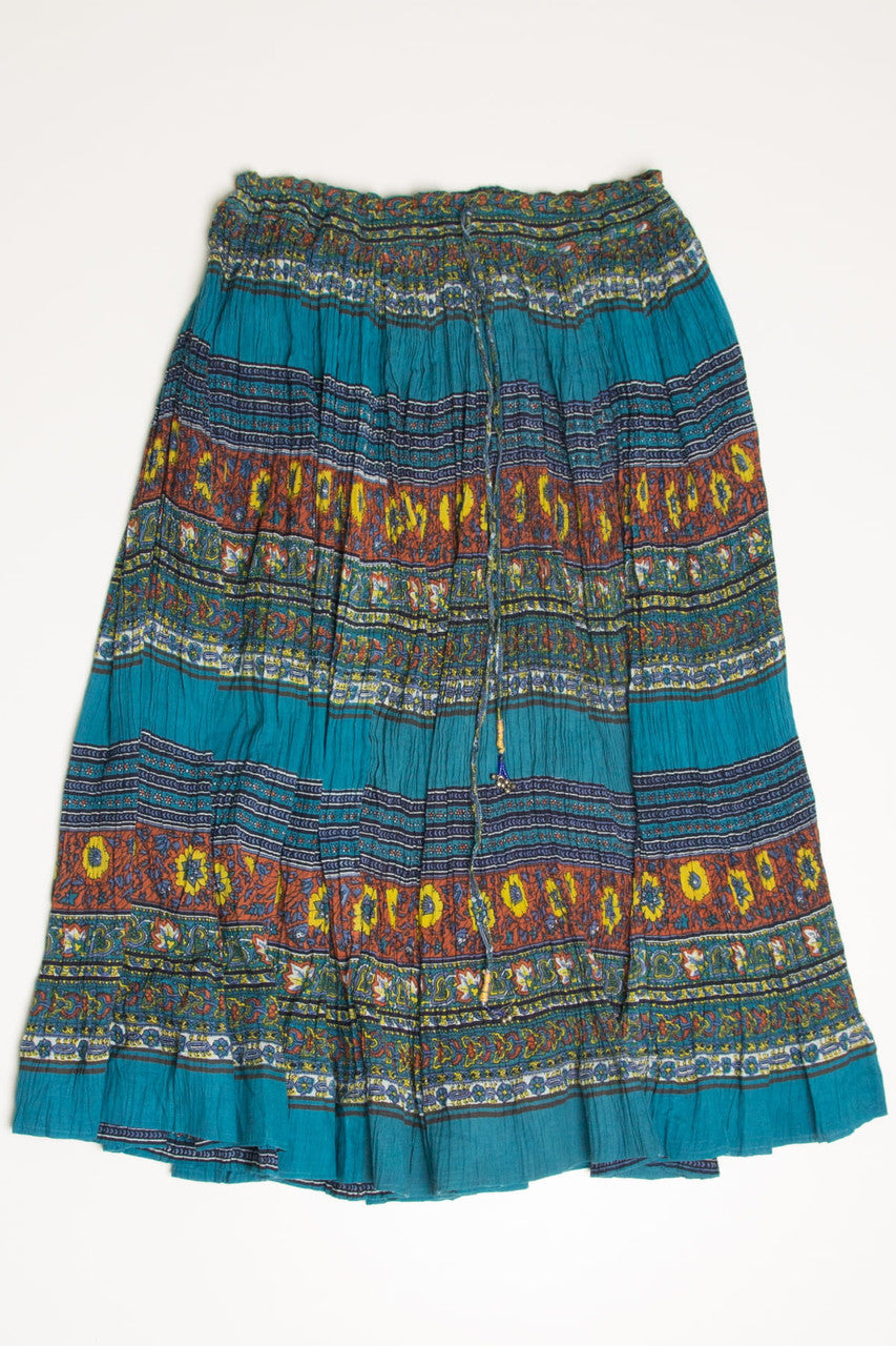 Vintage Teal Tara Festival Maxi Skirt 576