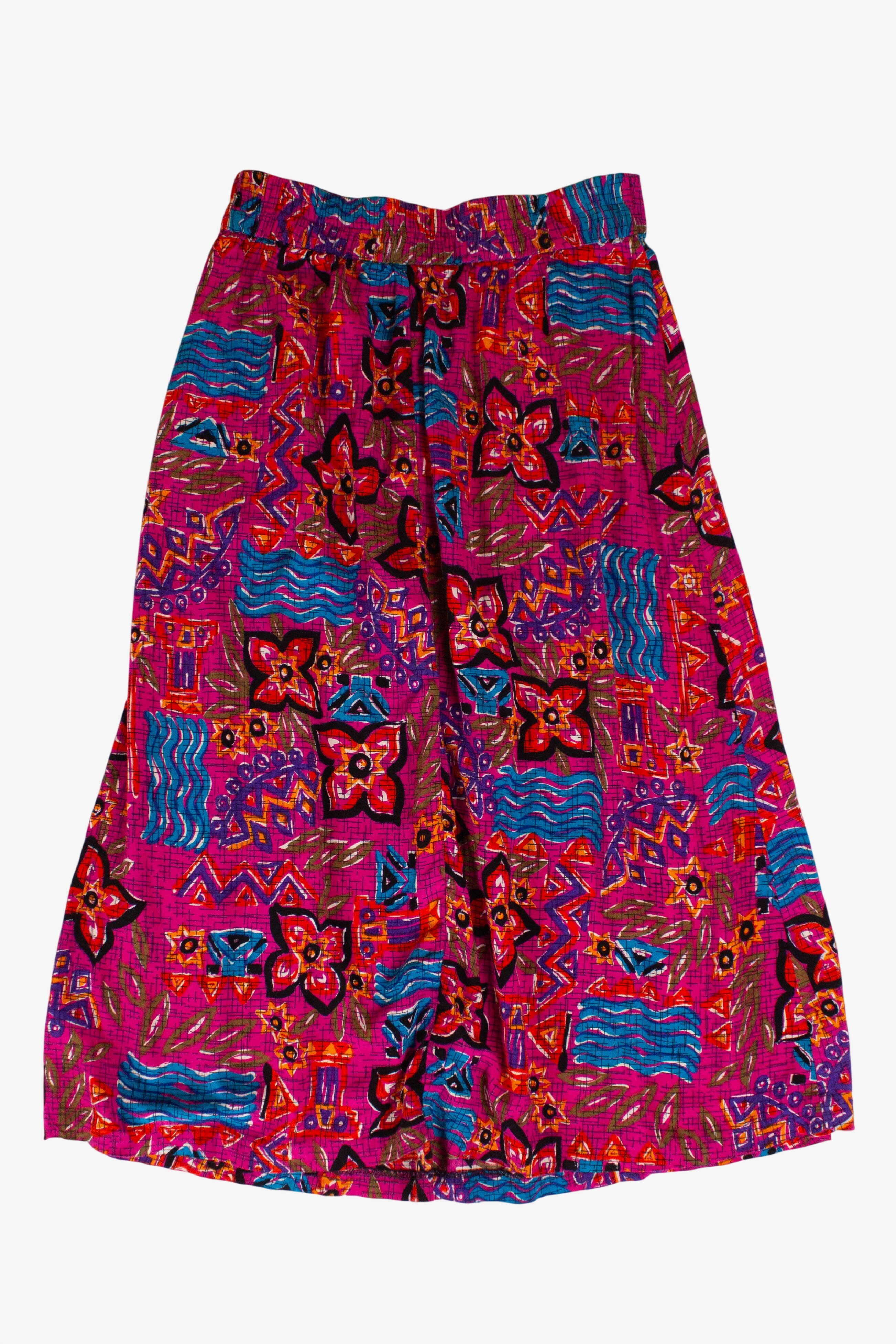 Vintage Pink Abstract Floral Skirt (1990s)