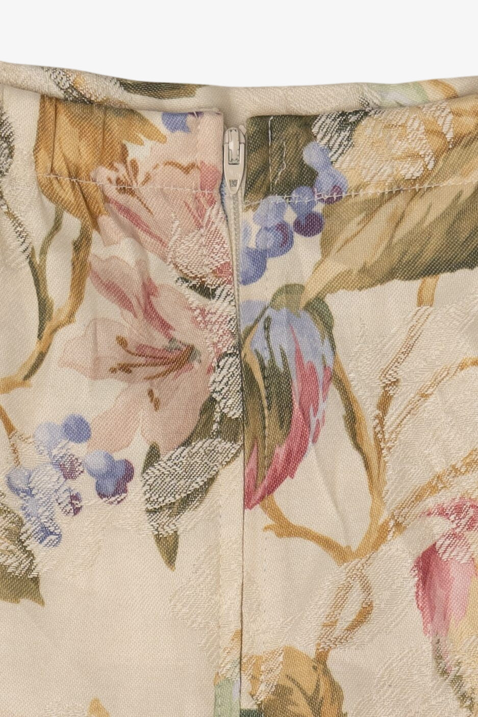 Vintage Beige Floral Jazz 2 Skirt (1980s)