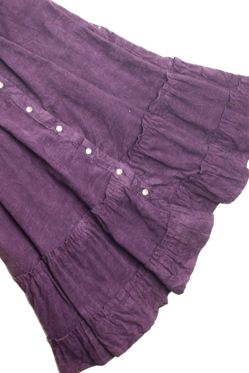 Vintage Purple Maxi Skirt (1980s) 640