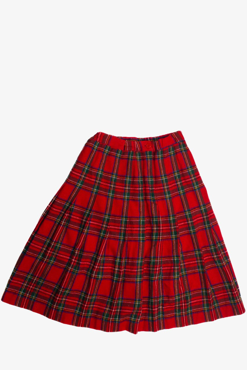 Vintage Plaid Midi Skirt (80s) 689