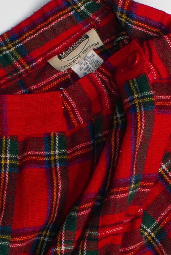Vintage Plaid Midi Skirt (80s) 689
