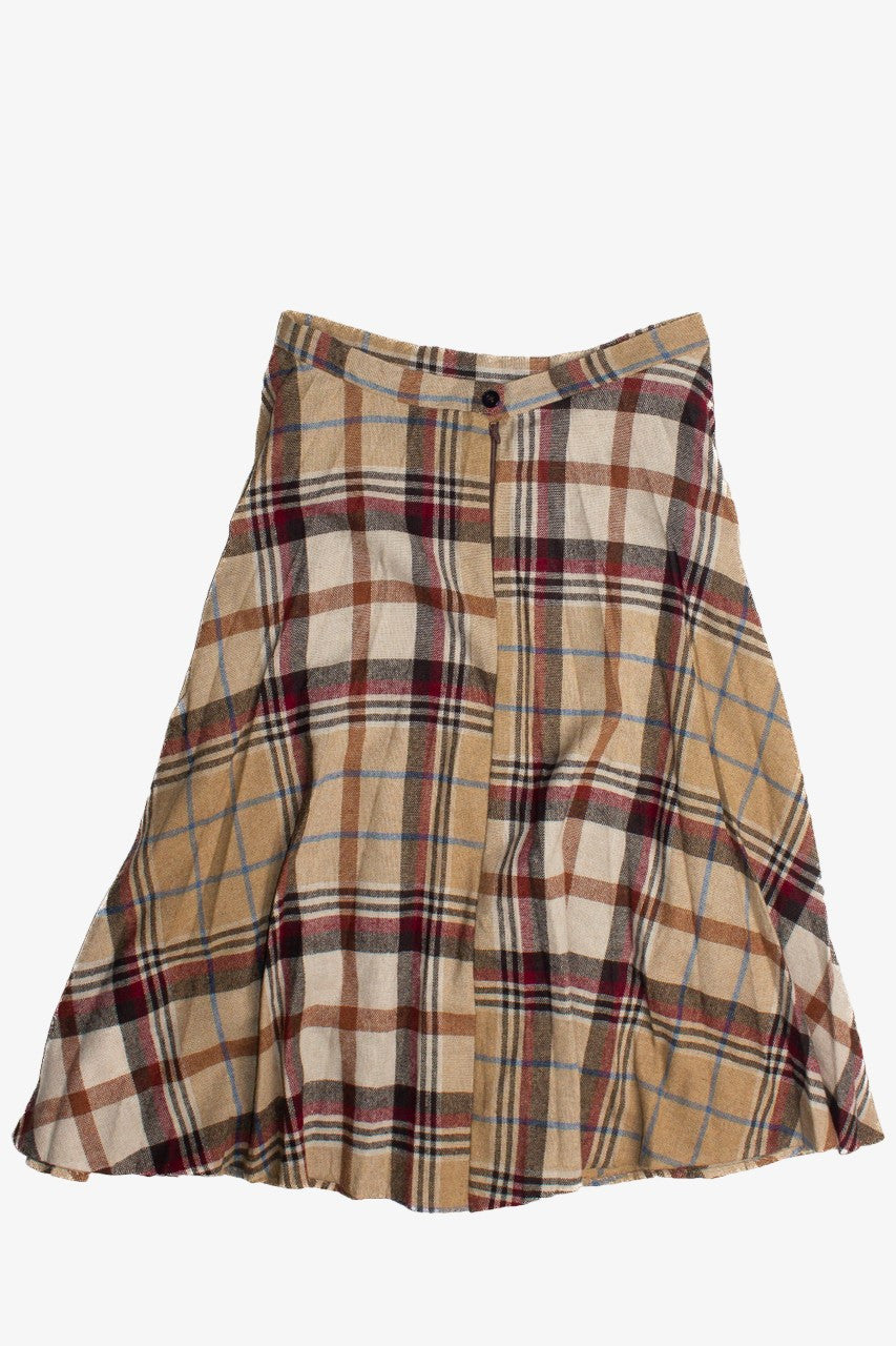 Vintage Plaid Midi Skirt (90s) 696