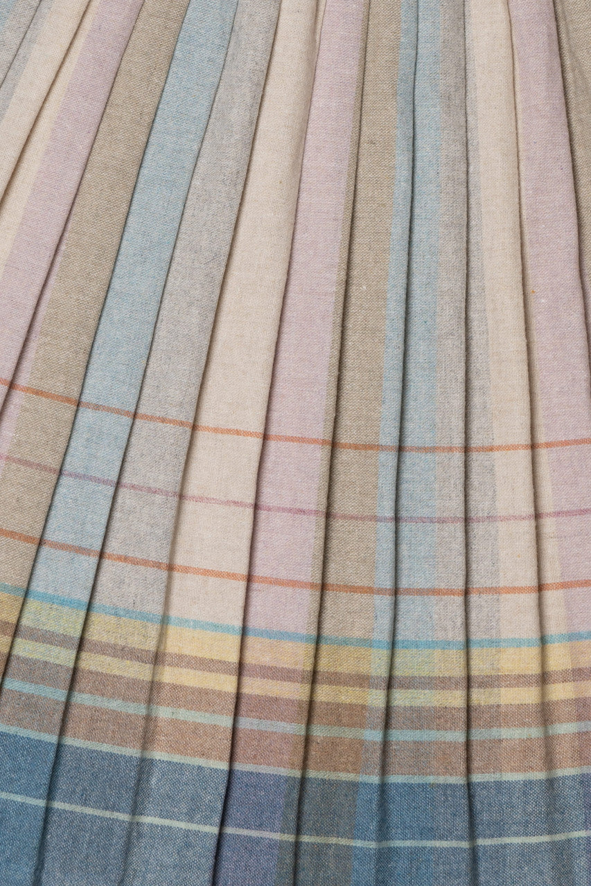 Vintage Pastel Striped Pleated Skirt