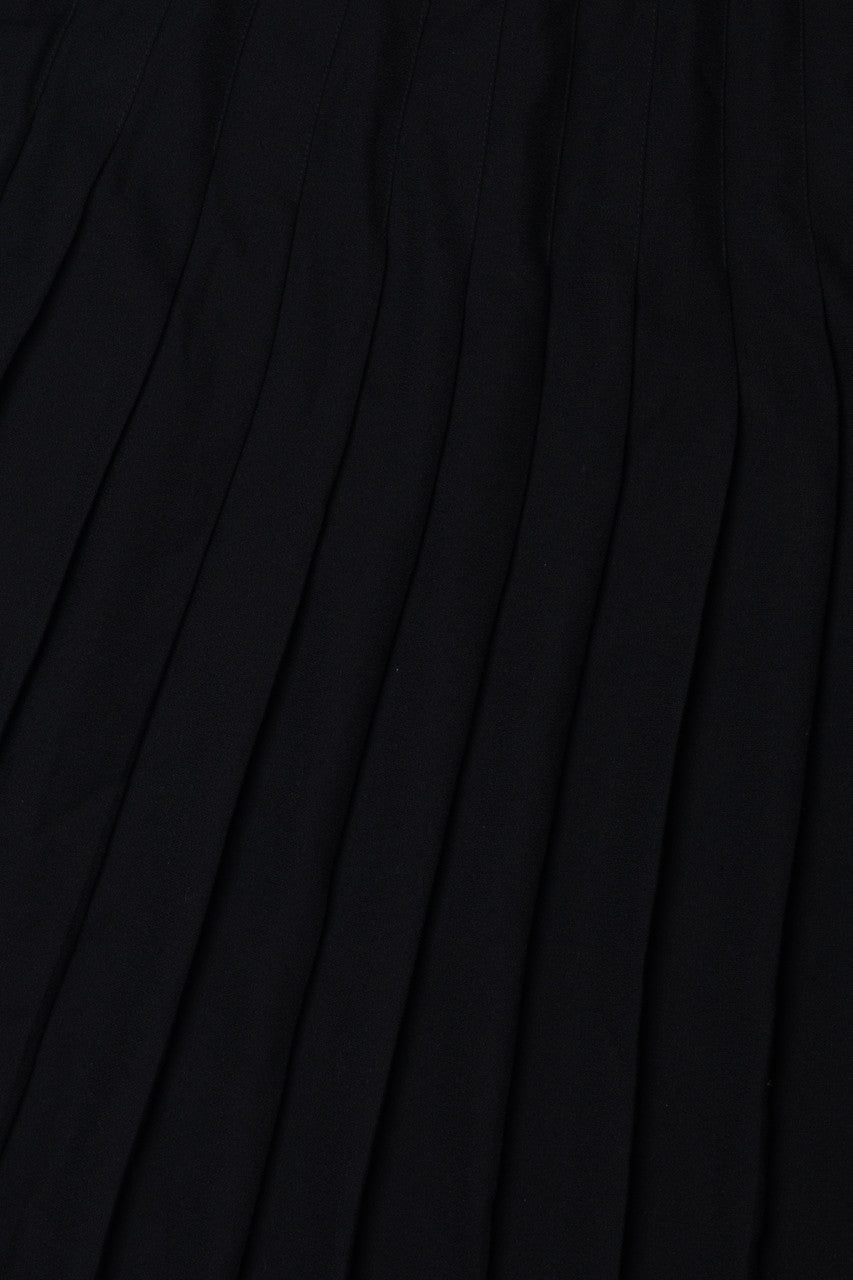 Vintage Black Pleated Wool Skirt